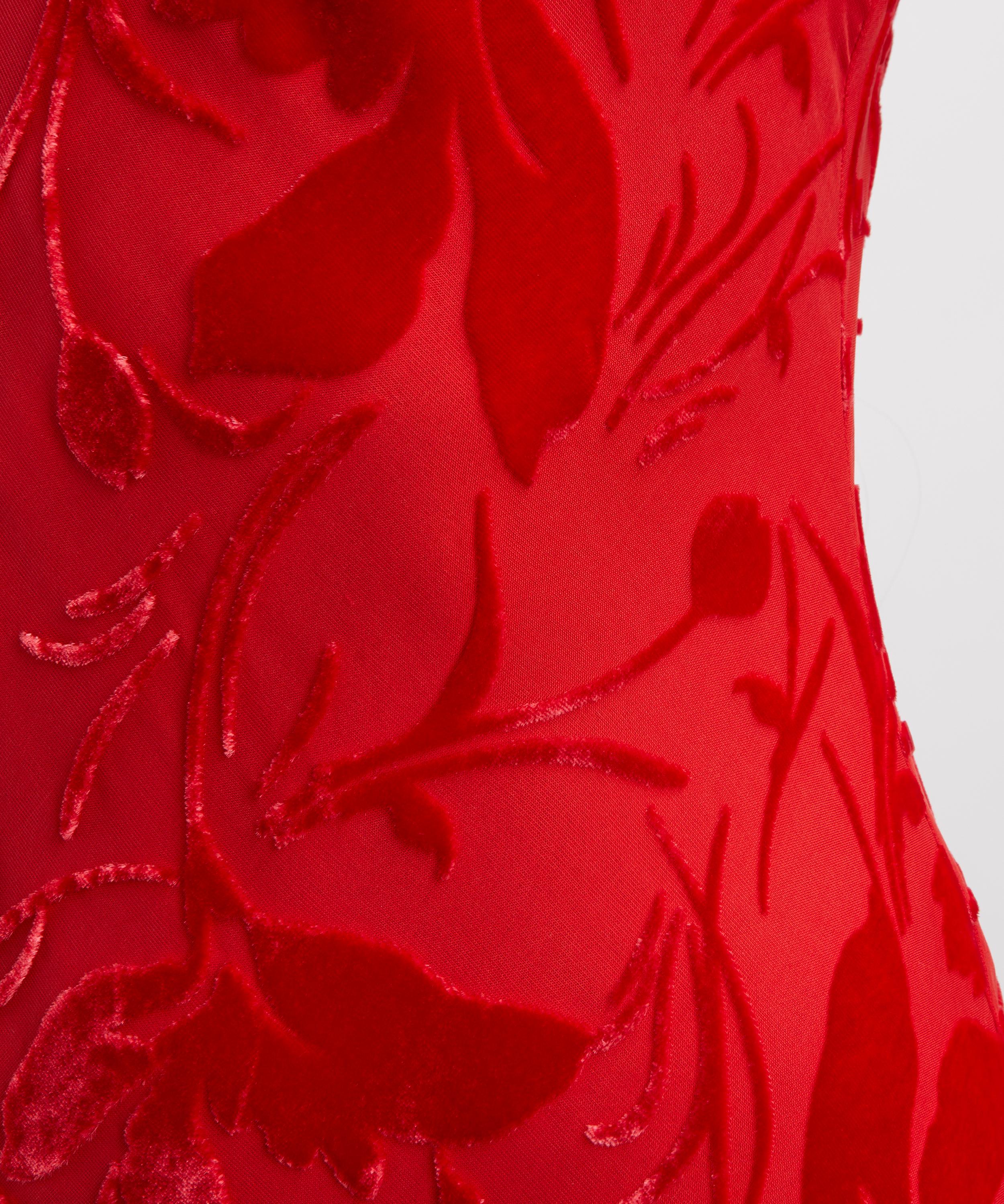 Rat & Boa - Evi Red Devor&eacute; Dress image number 4