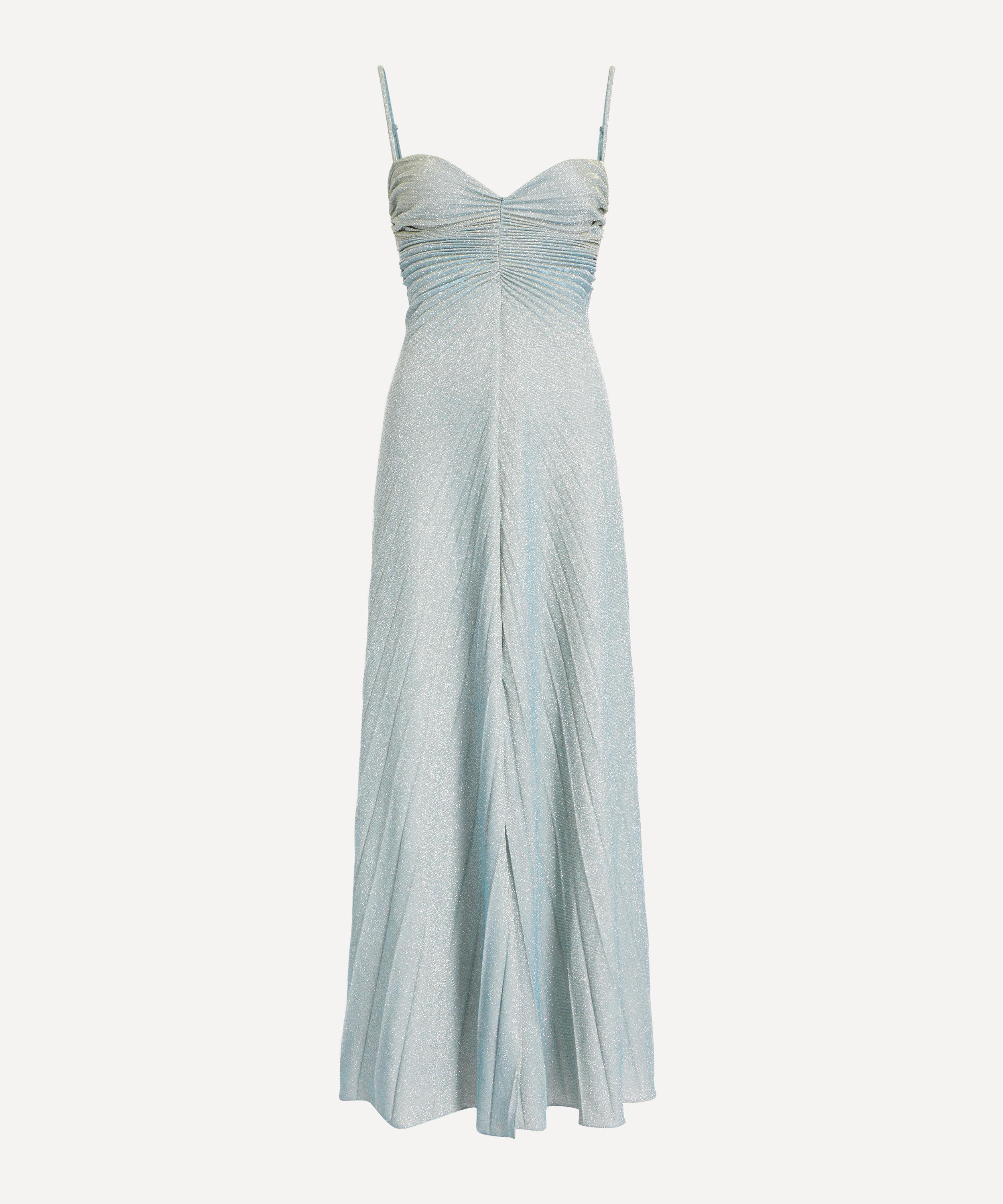 Georgia Hardinge - Metallic Relic Blue Sky Silver Sparkle Dress image number 0