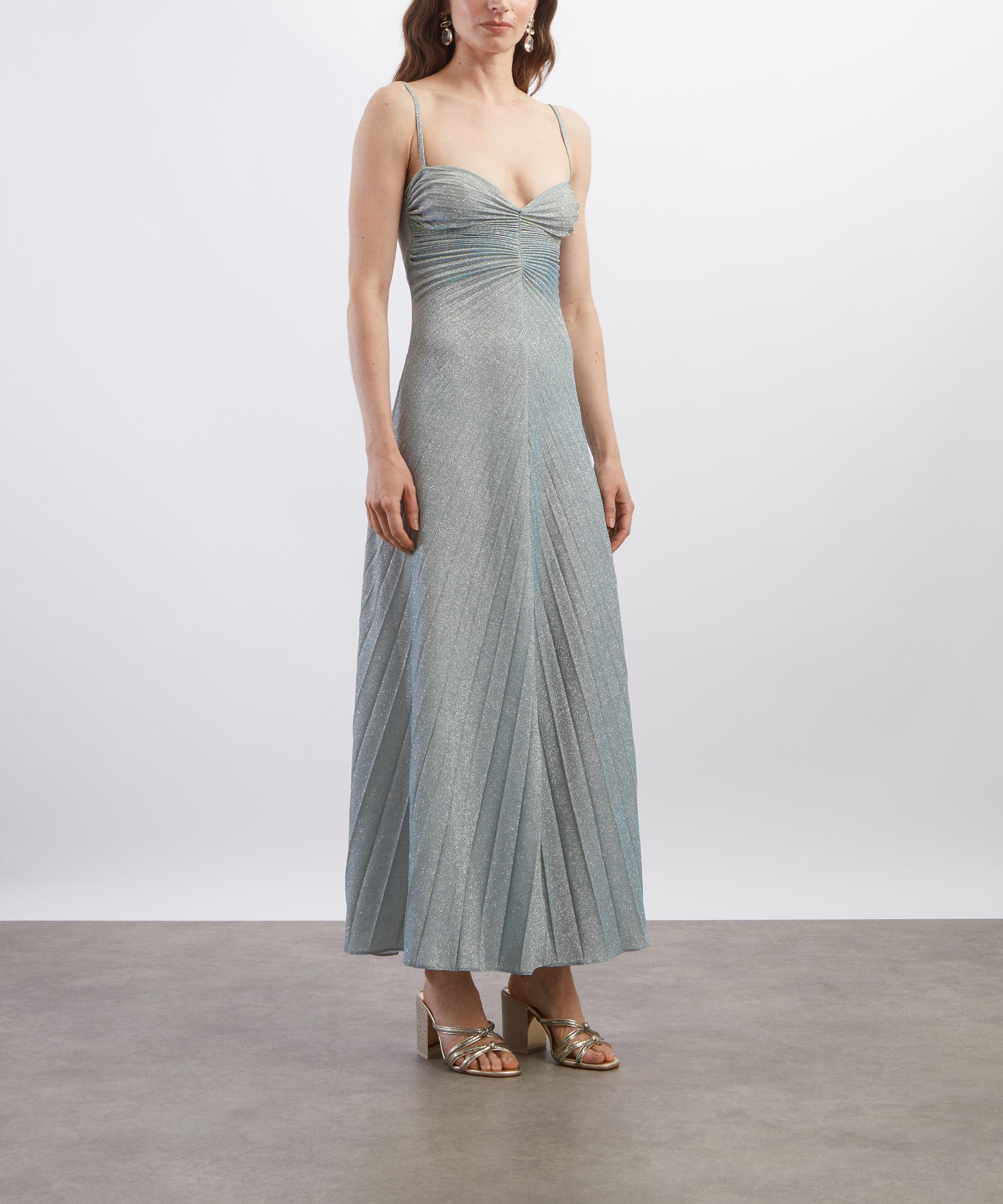 Georgia Hardinge - Metallic Relic Blue Sky Silver Sparkle Dress image number 1