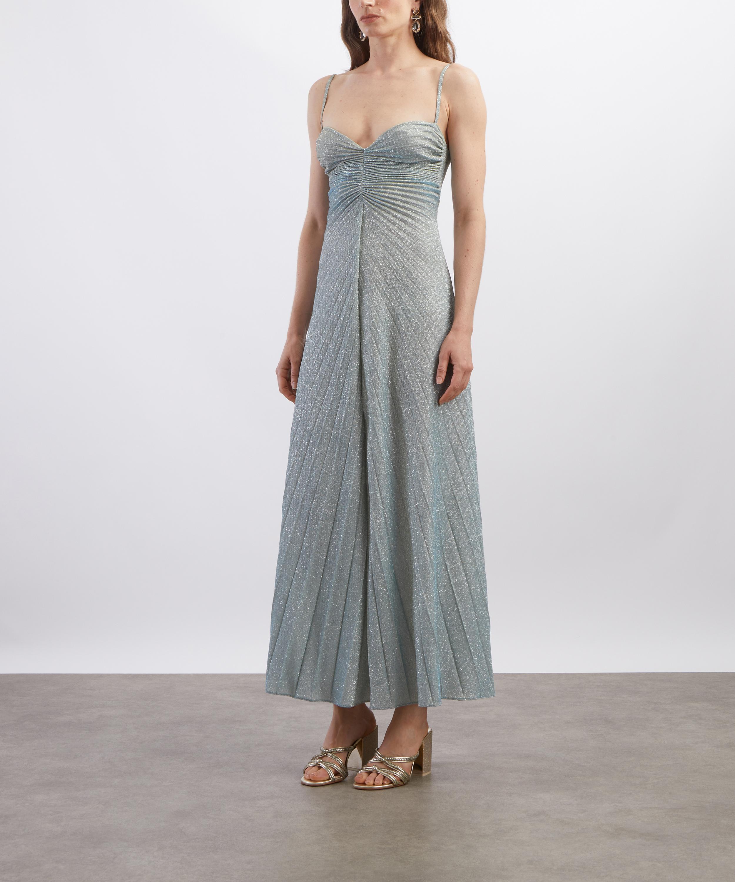 Georgia Hardinge - Metallic Relic Blue Sky Silver Sparkle Dress image number 2