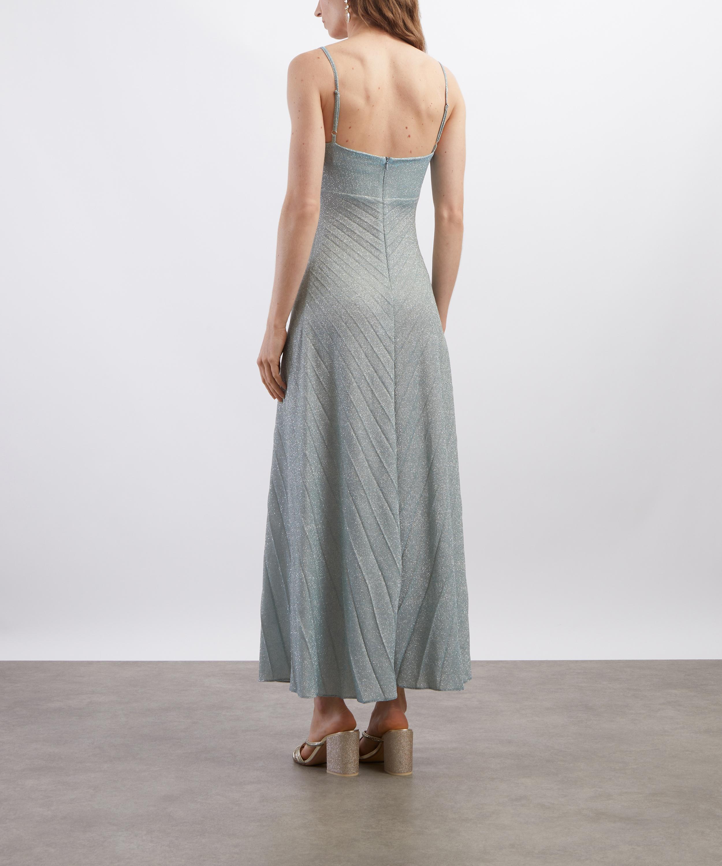 Georgia Hardinge - Metallic Relic Blue Sky Silver Sparkle Dress image number 3