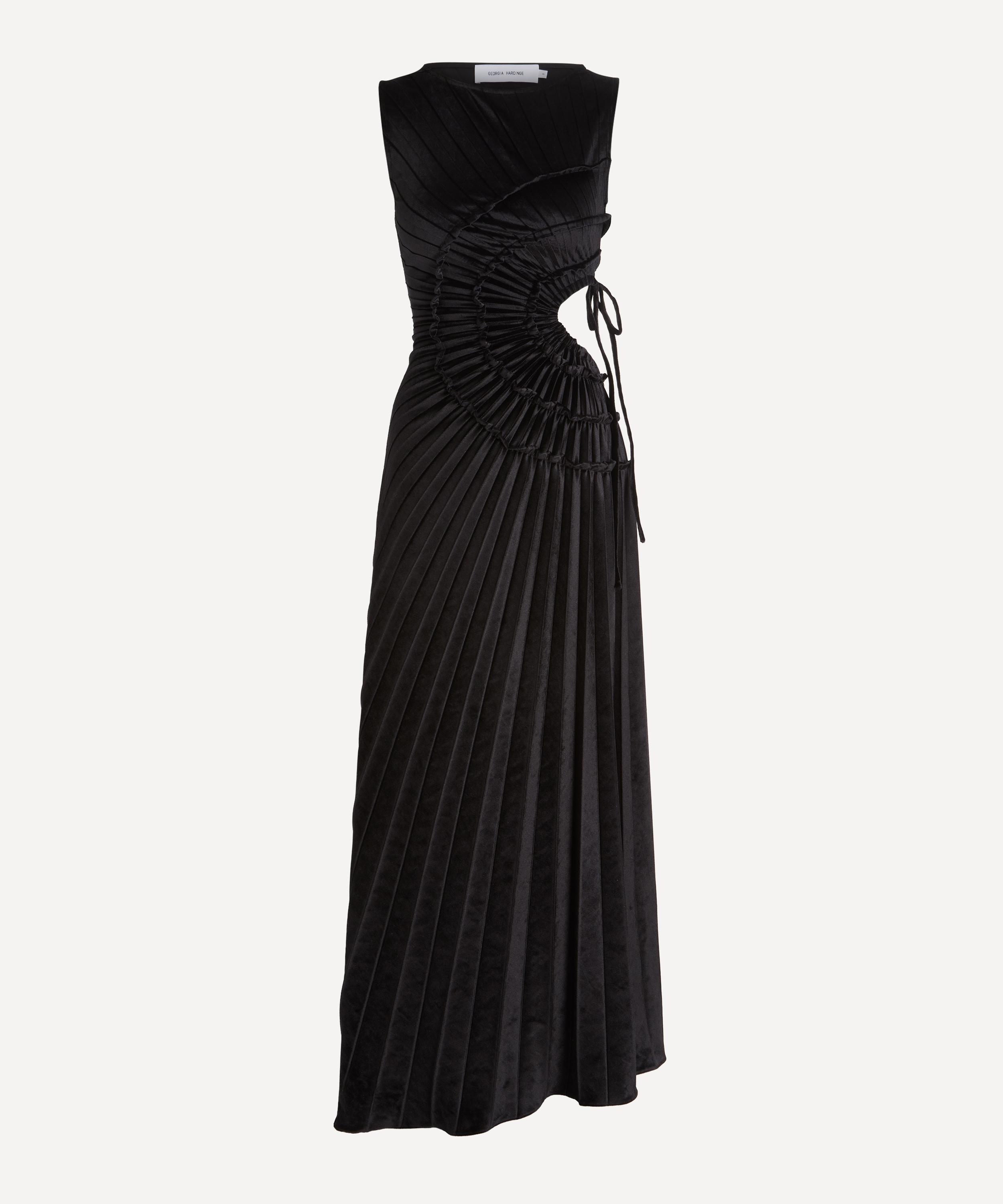 Georgia Hardinge - Crescent Black Velvet Floor-Length Dress image number 0