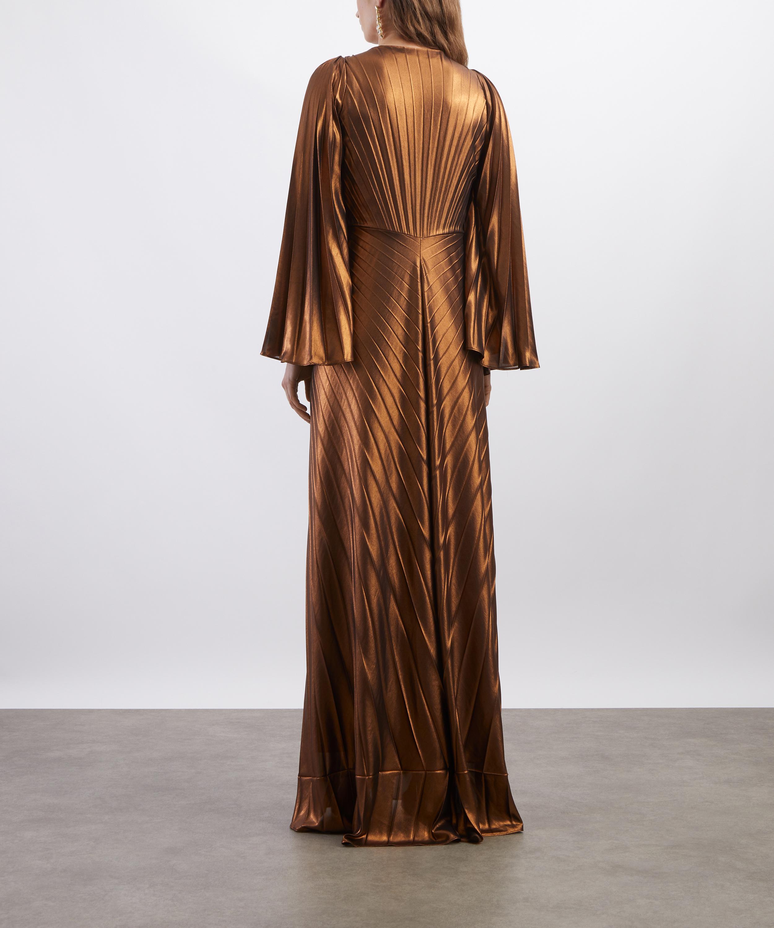 Georgia Hardinge - Reflective Copper Floor-Length Dress image number 3