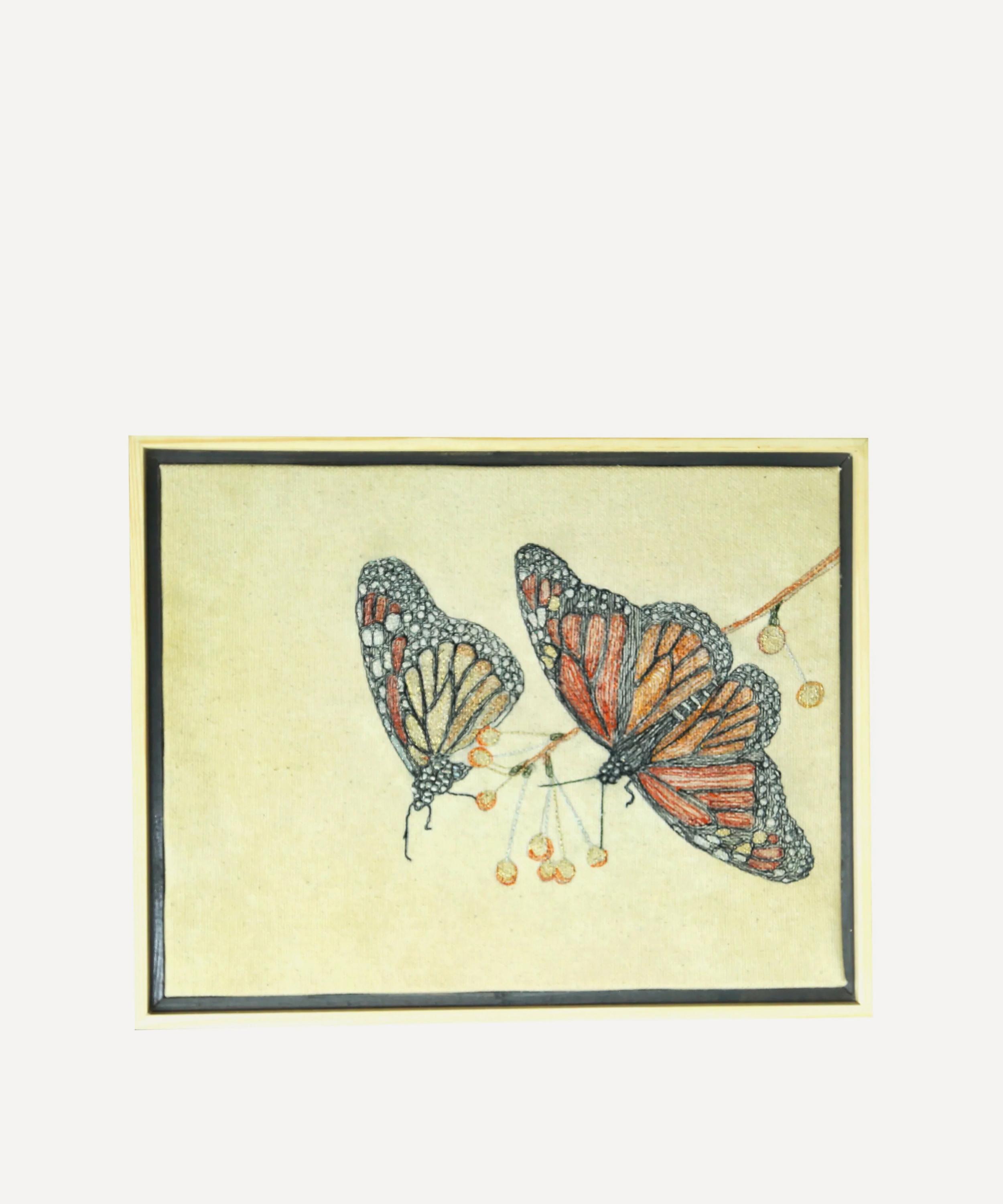 Trovelore - Monarch Butterflies Embroidered Thread Art