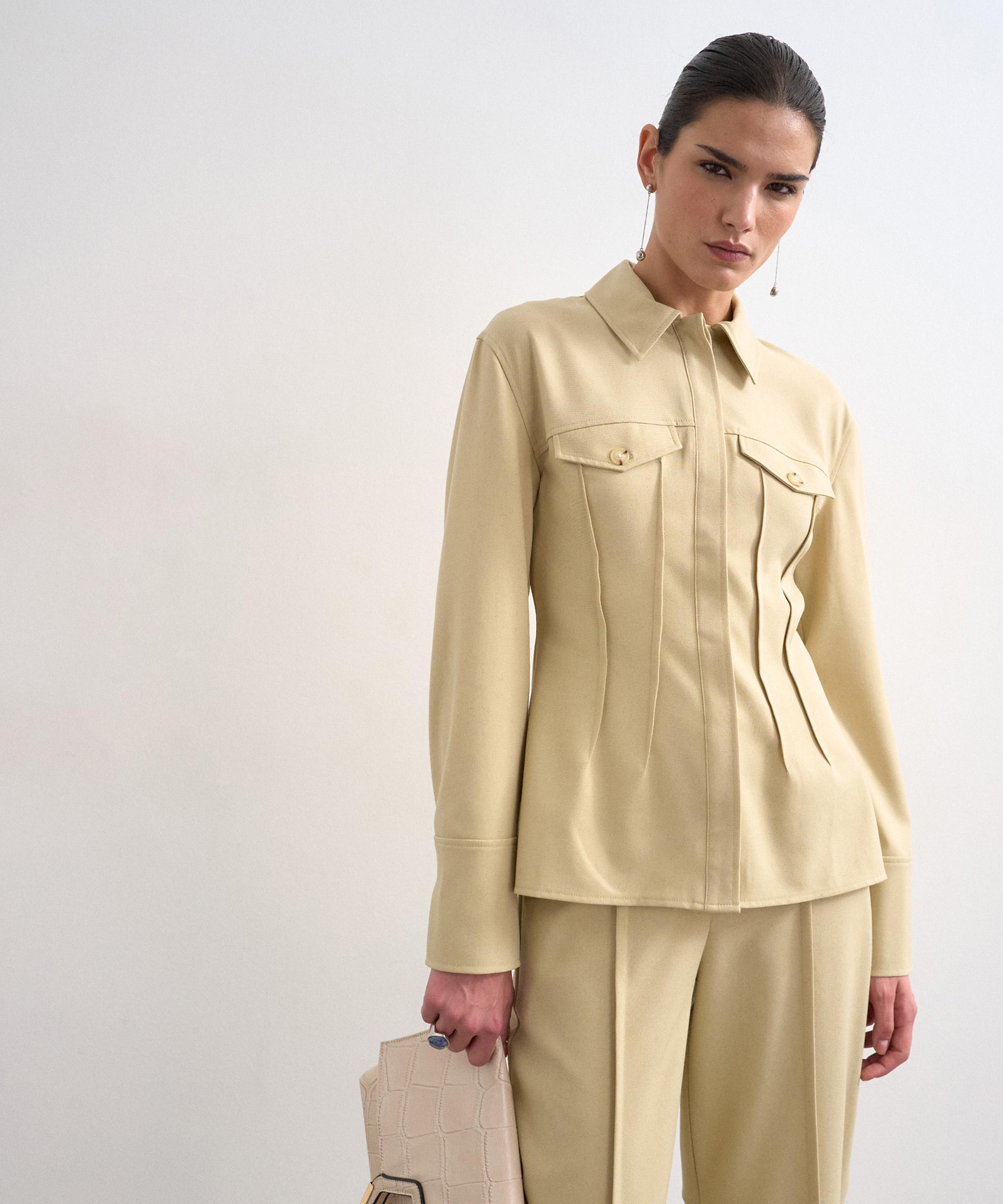 TOPSHOP - Sage Tailored Co-Ord Pleats Shirt