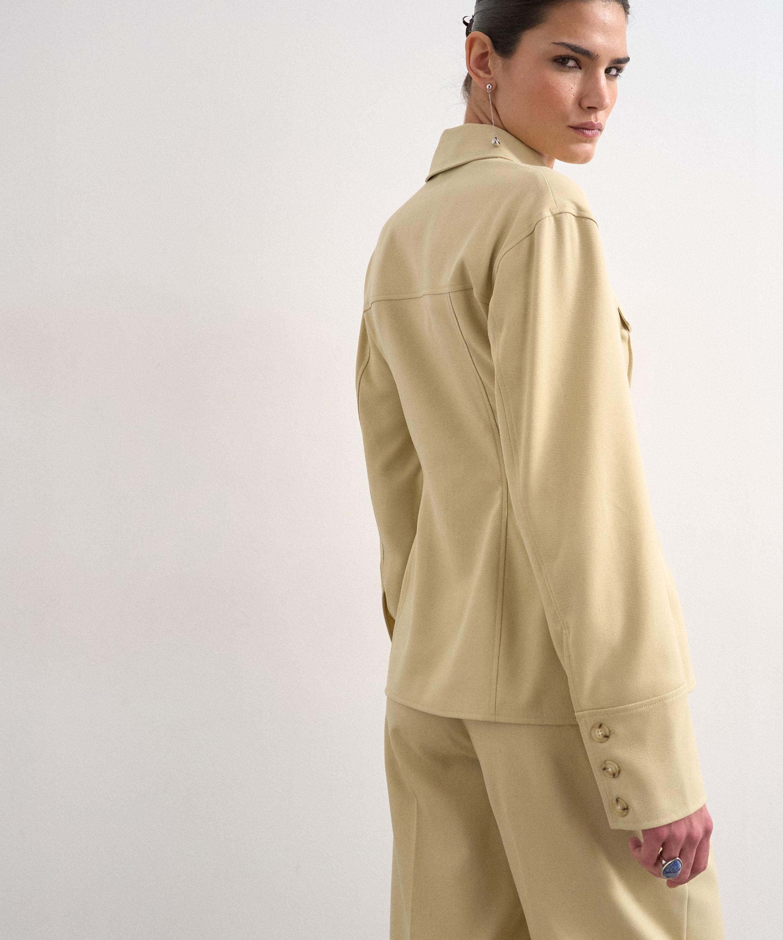 TOPSHOP - Sage Tailored Co-Ord Pleats Shirt image number 1