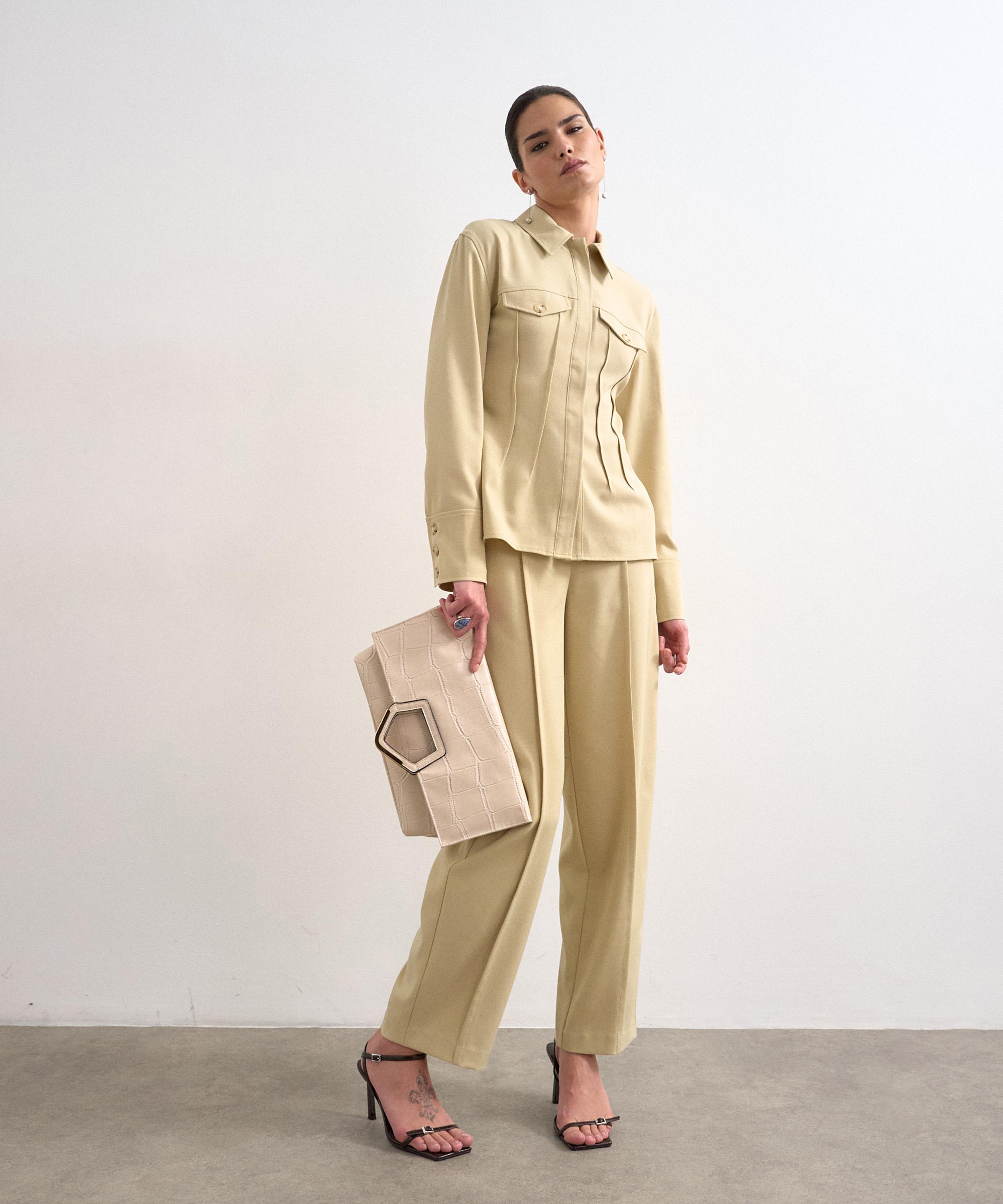 TOPSHOP - Sage Tailored Co-Ord Pleats Shirt image number 2