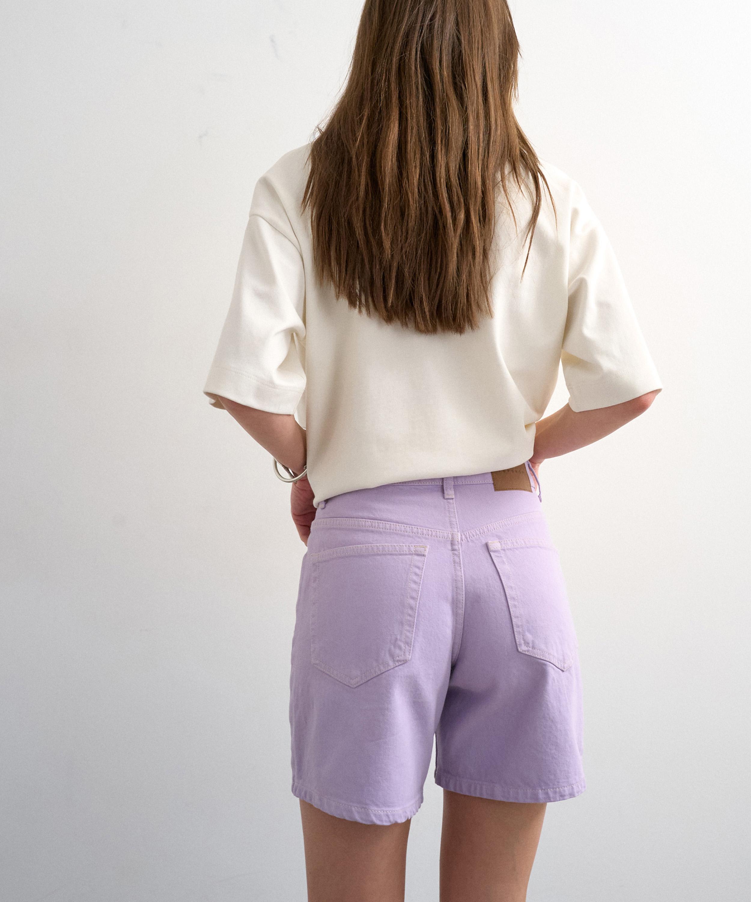 TOPSHOP - Editor Lilac Denim Shorts image number 2