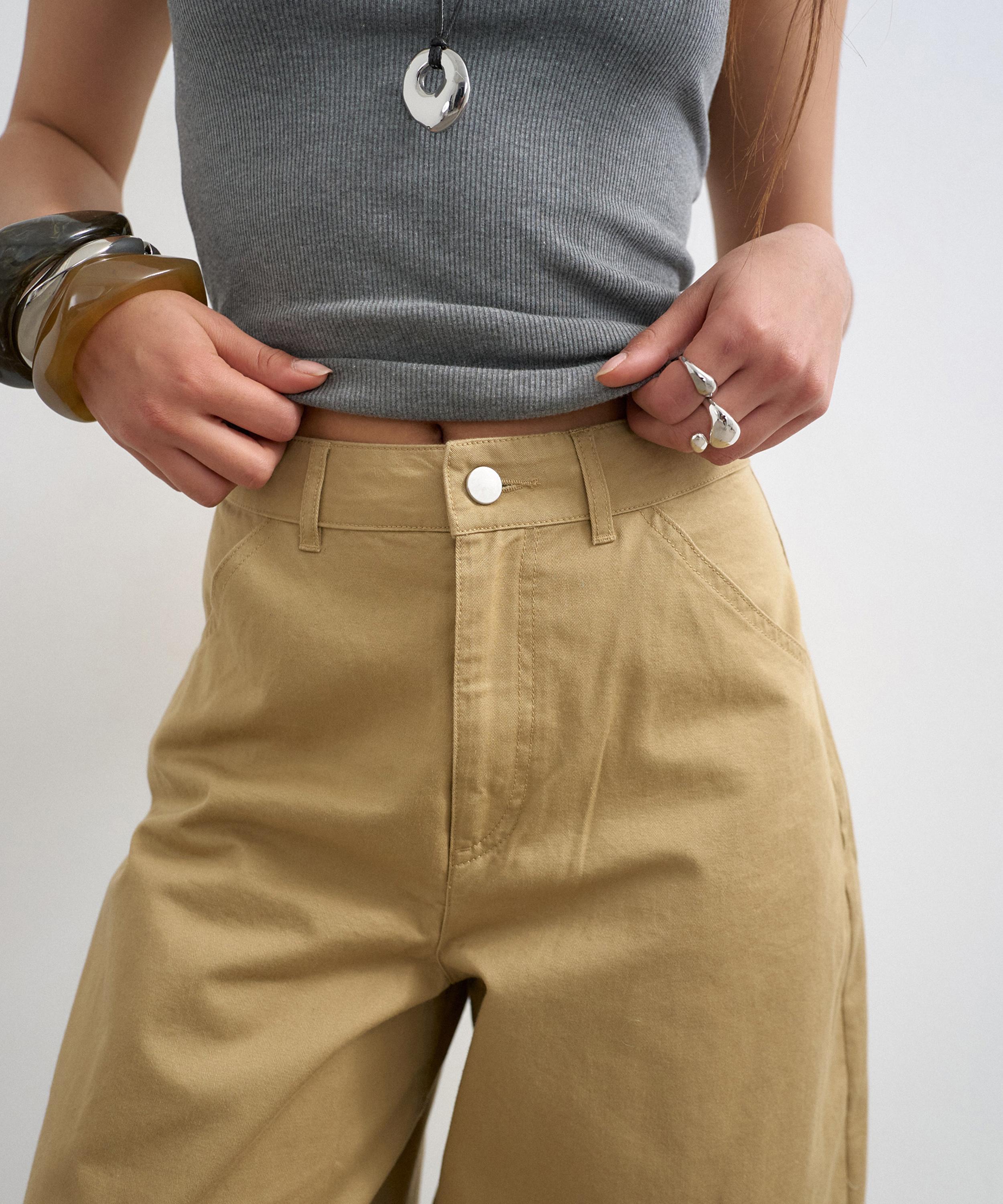 TOPSHOP - Tan Clean Cargo Trousers image number 2