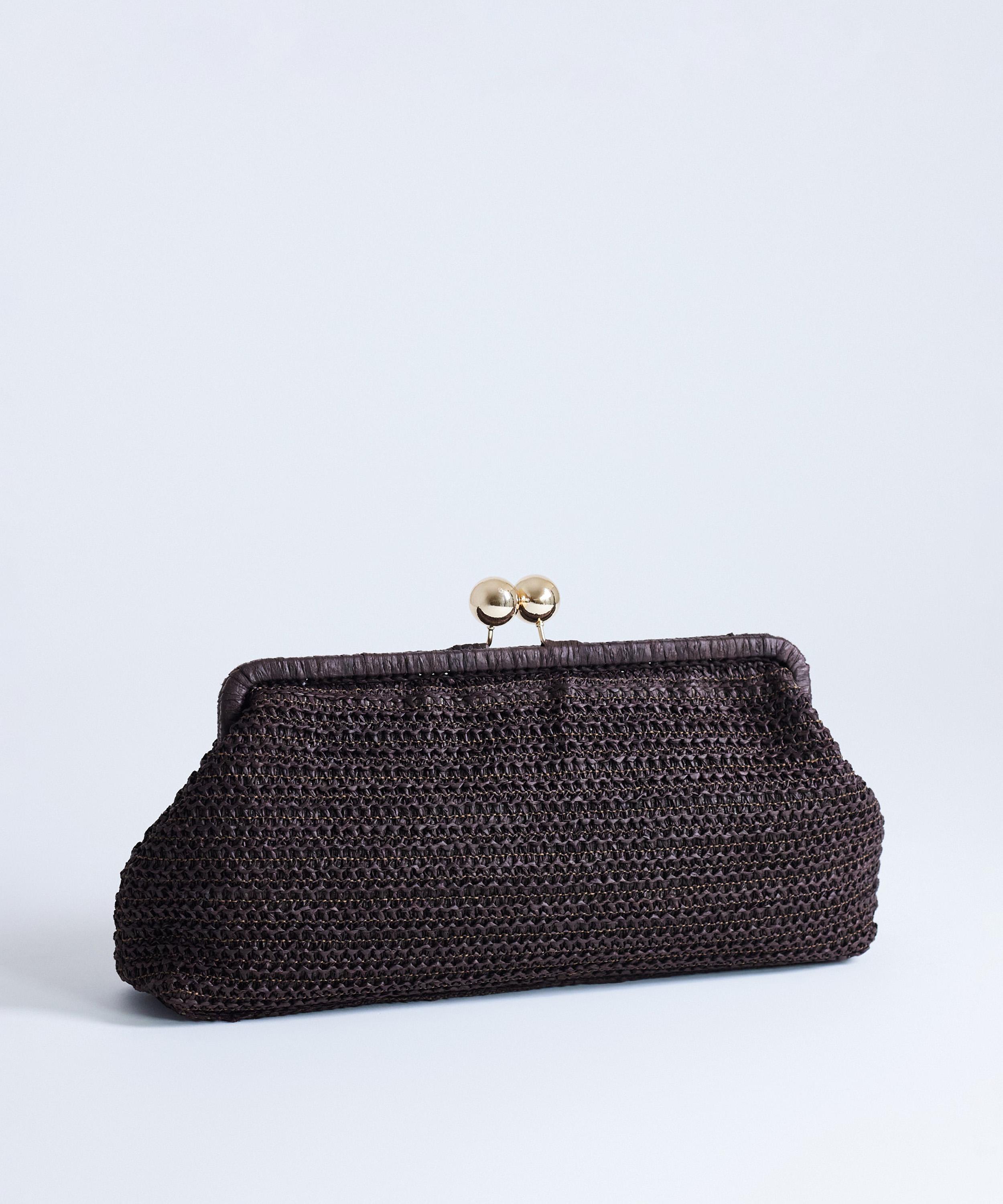 TOPSHOP - Chocolate Abbie Woven Clutch Bag