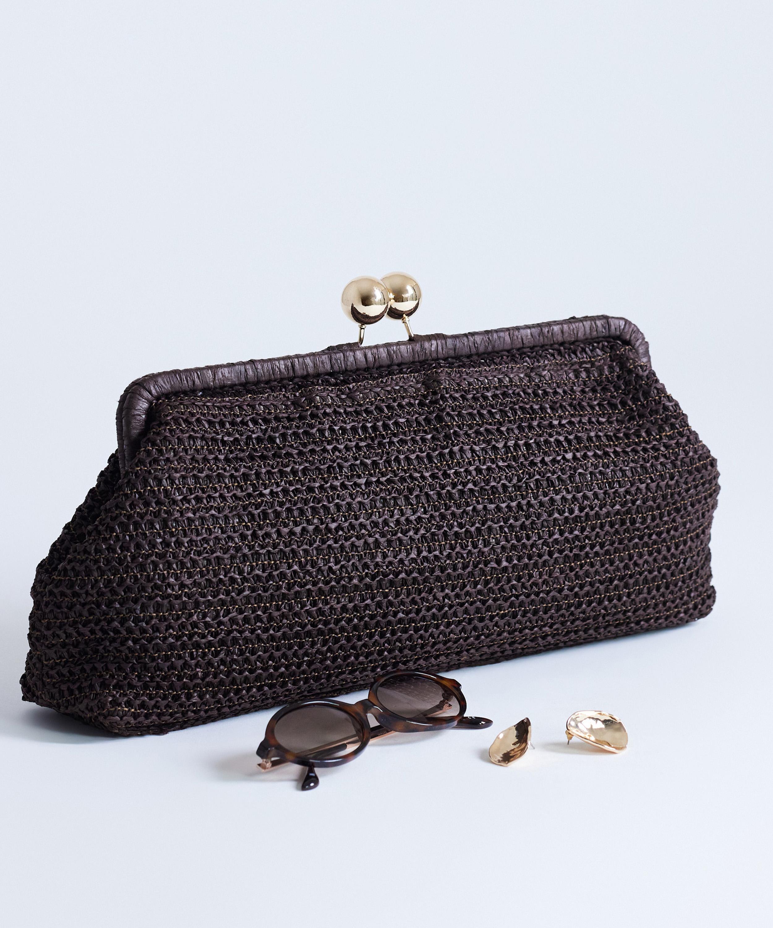 TOPSHOP - Chocolate Abbie Woven Clutch Bag image number 2