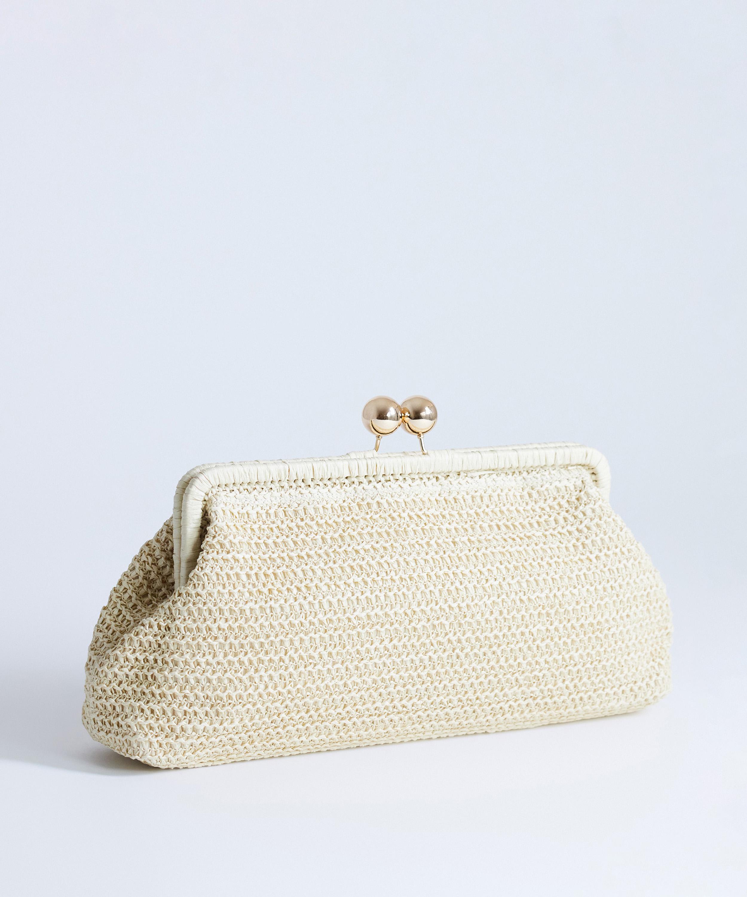 TOPSHOP - Natural Abbie Woven Clutch Bag