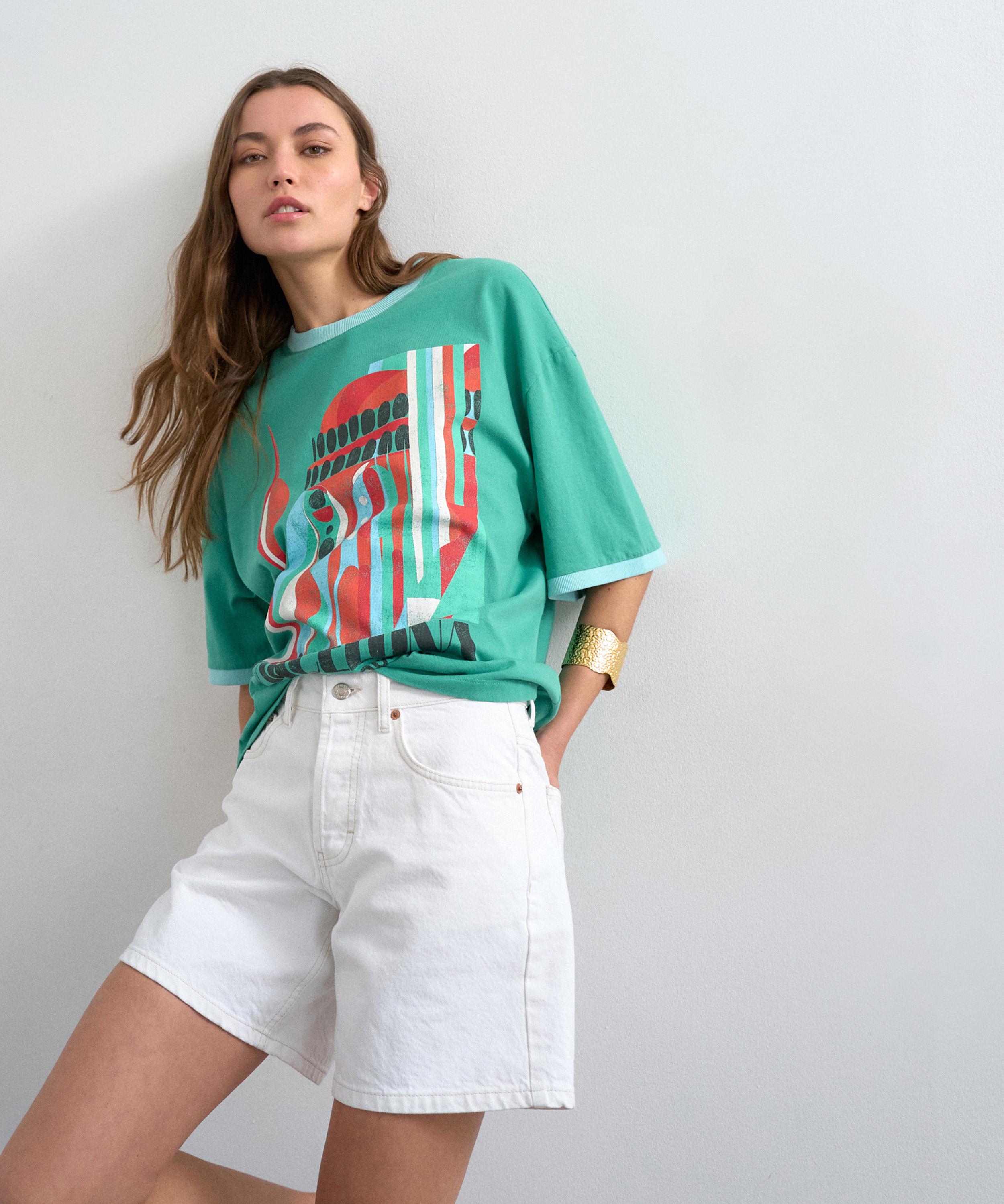 TOPSHOP - Editor White Denim Shorts image number 0