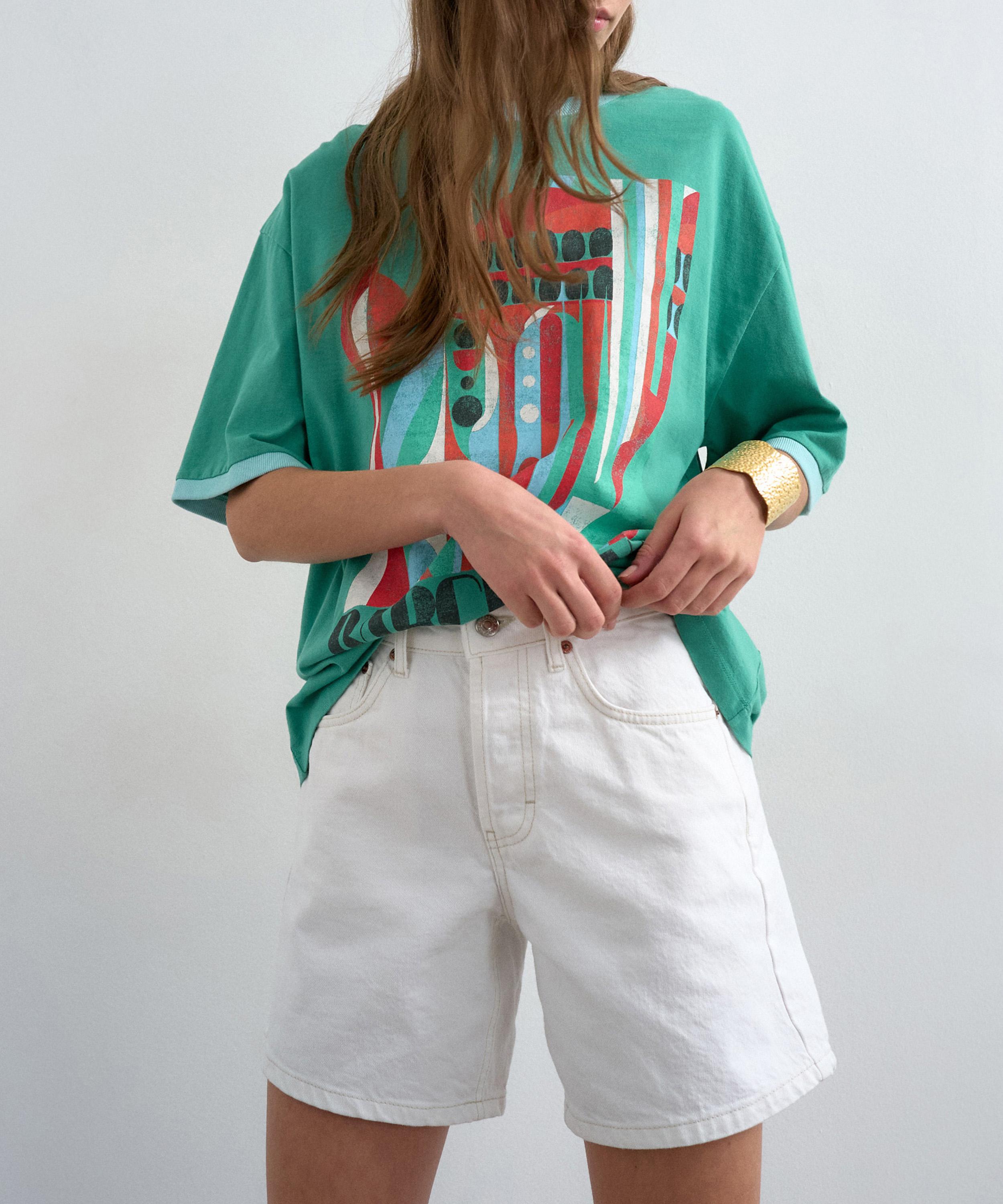 TOPSHOP - Editor White Denim Shorts image number 1