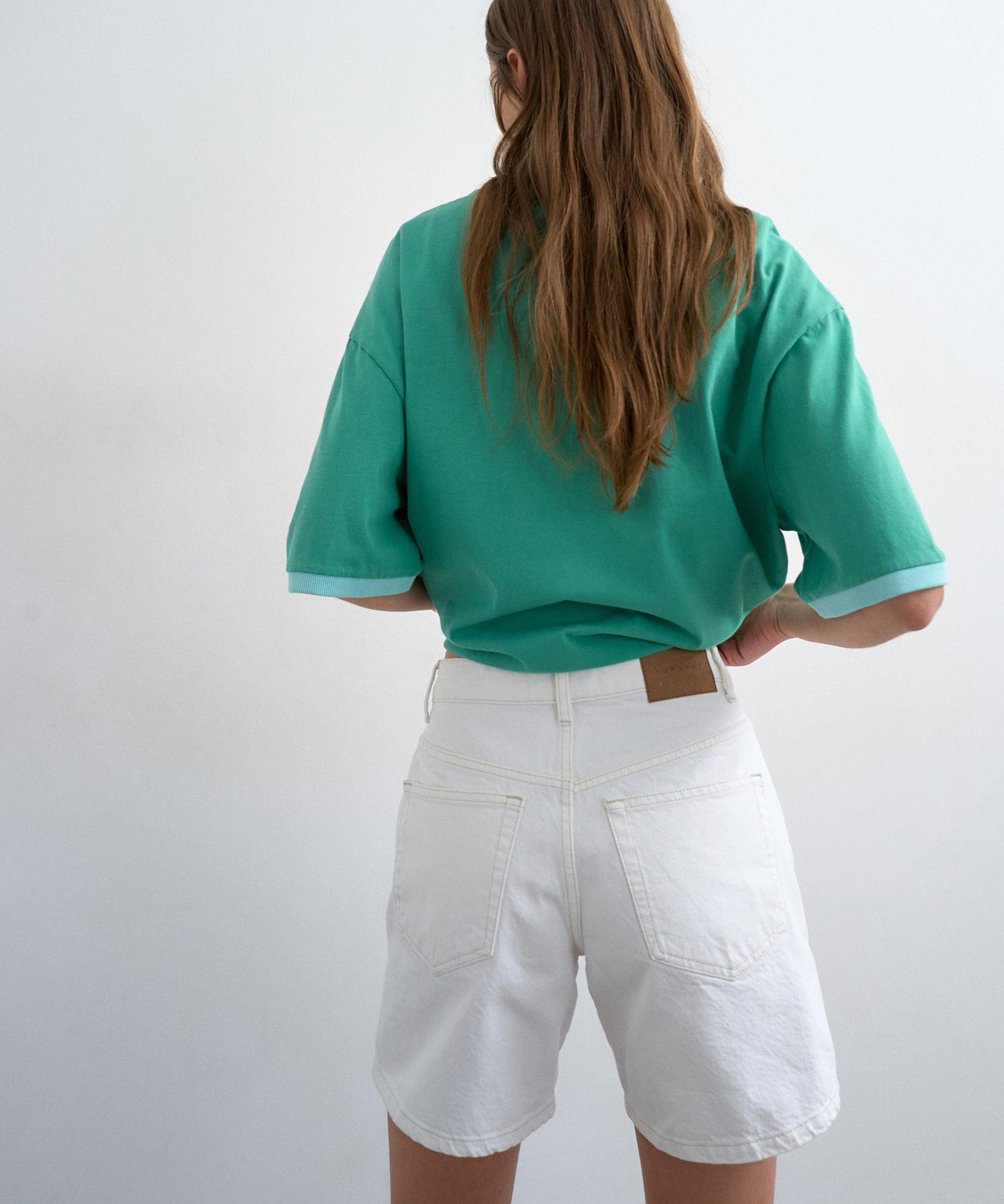 TOPSHOP - Editor White Denim Shorts image number 2