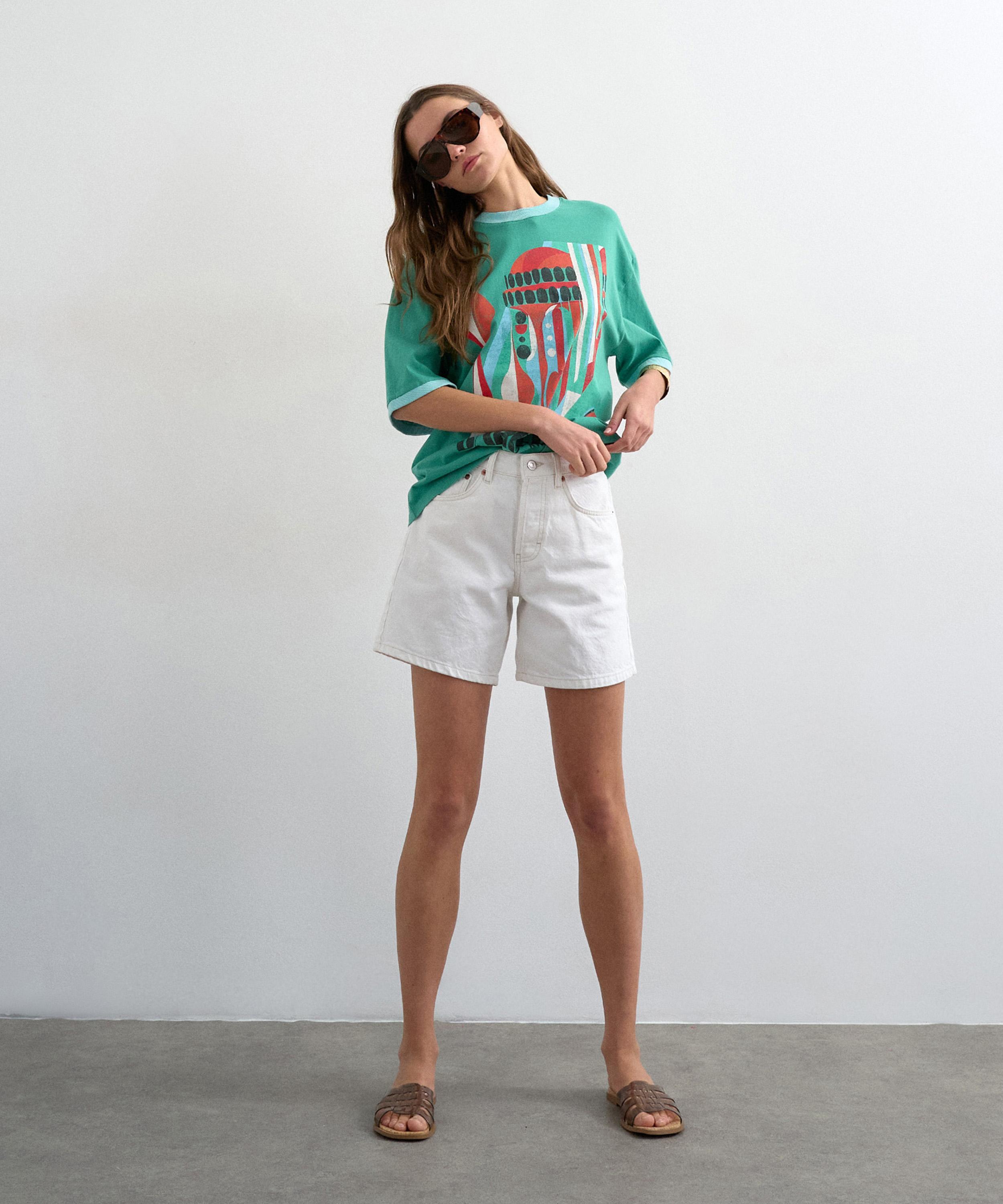 TOPSHOP - Editor White Denim Shorts image number 4