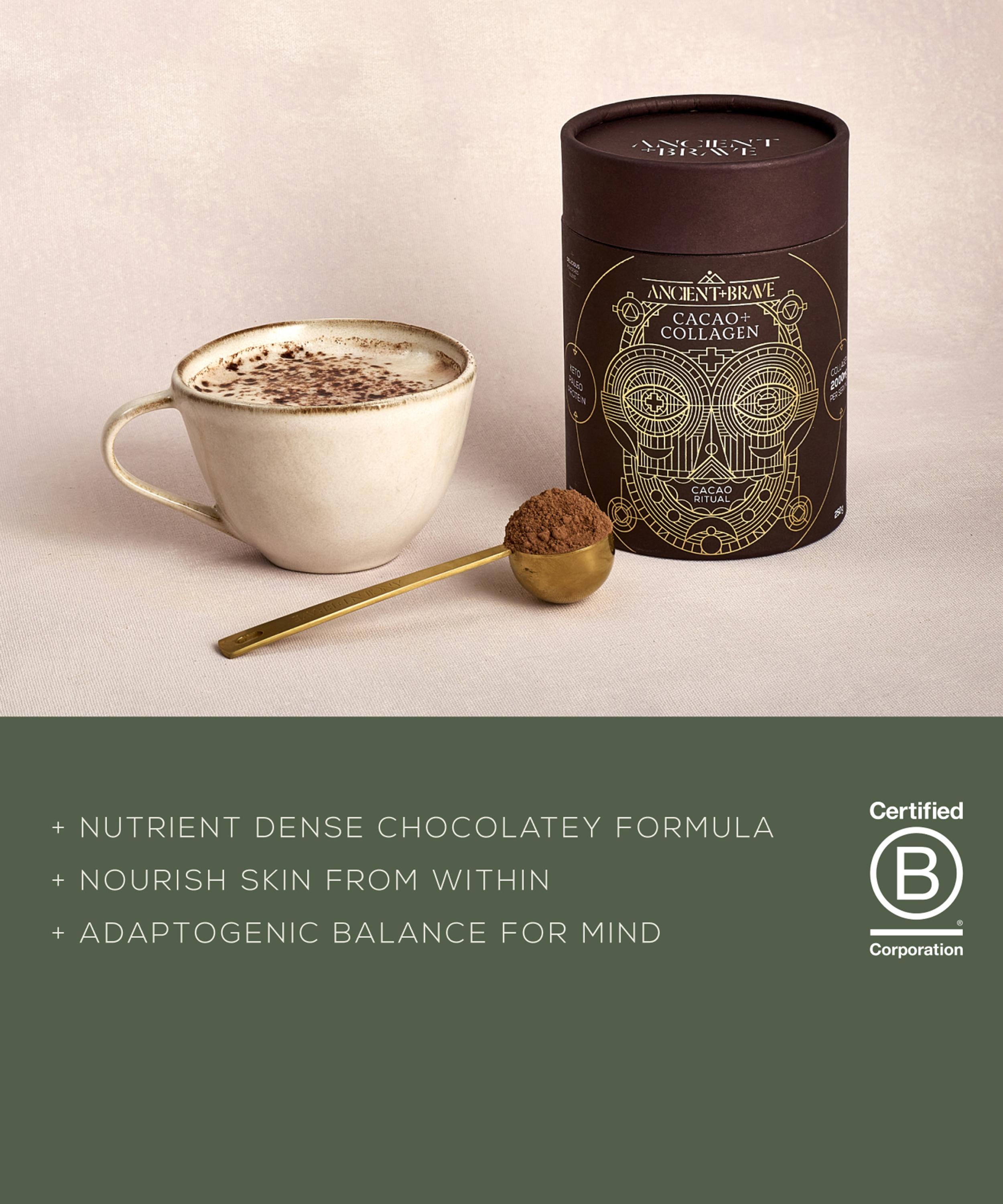 Ancient + Brave - Cacao and Collagen Tub 250g image number 