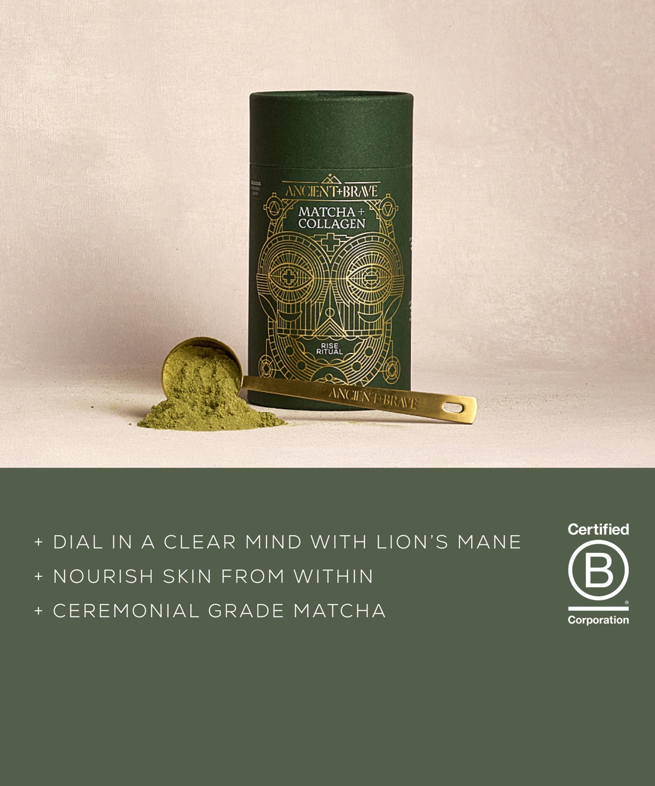 Ancient + Brave - Ceremonial Matcha and Collagen Tub 150g image number 3