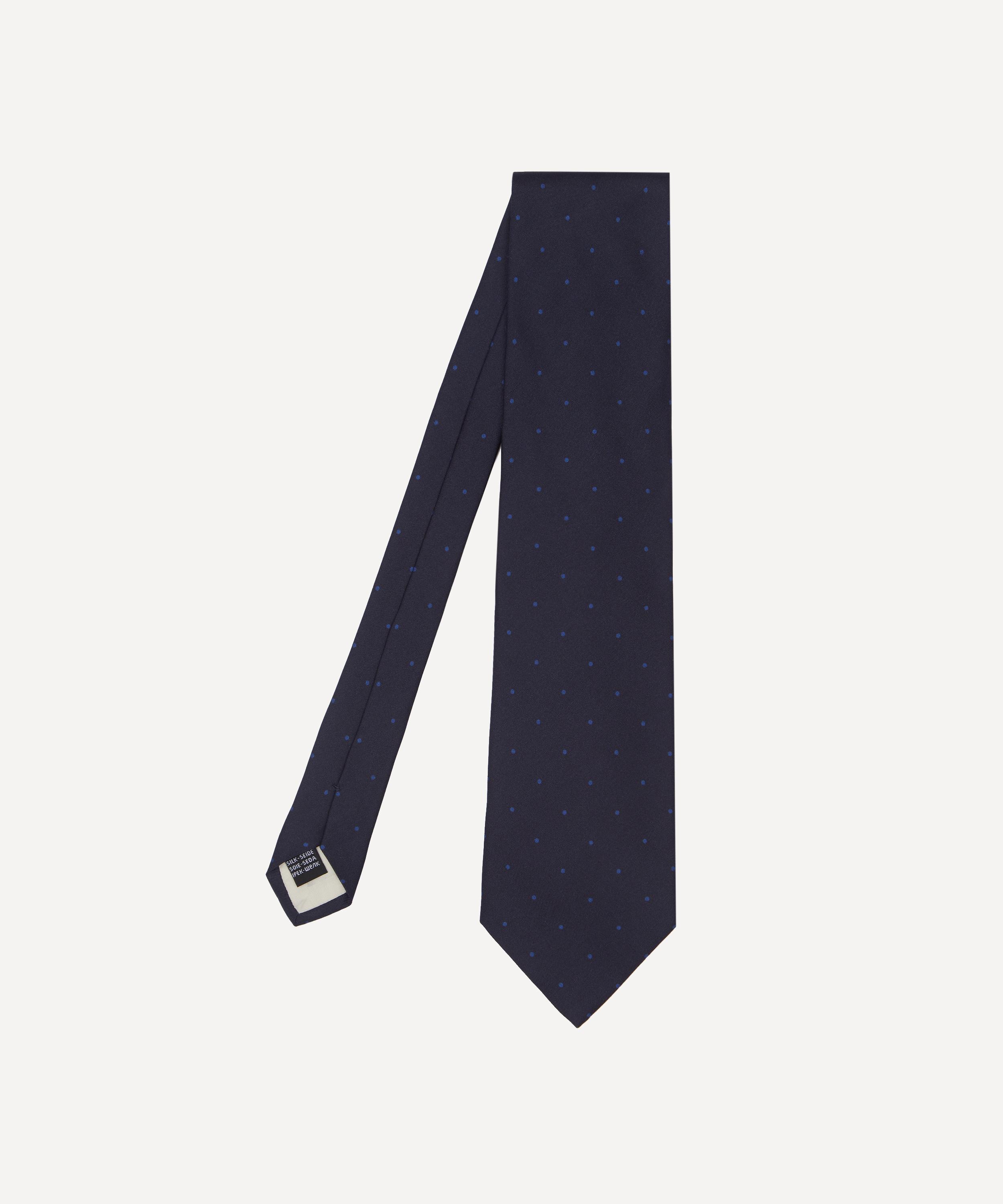 Oliver Spencer - Blue Polka Dot Silk Tie