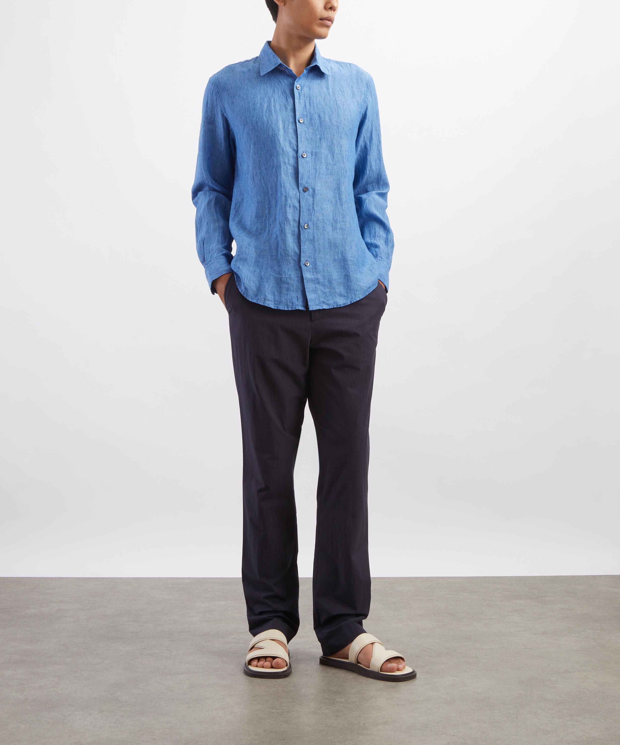 Sunspel - Navy Lightweight Cotton Poplin Trousers image number 1