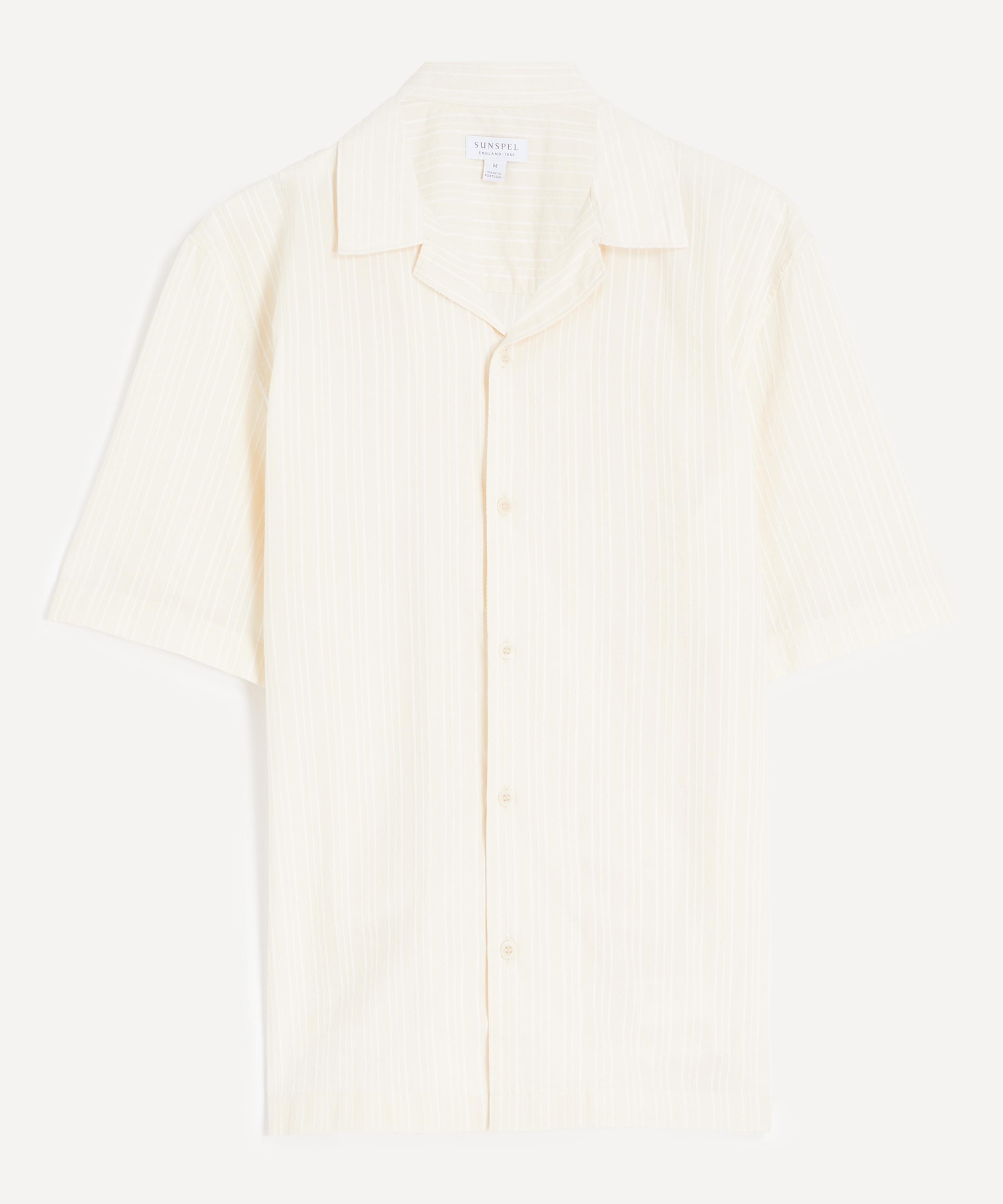 Sunspel - Textured Stripe Camp Collar Shirt image number 0