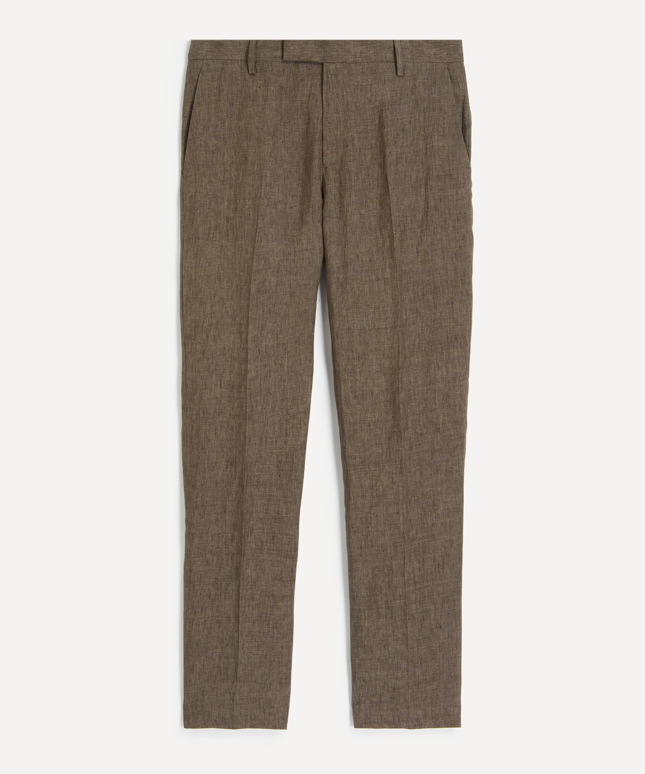 Sunspel - Dark Walnut Linen Straight-Leg Trousers