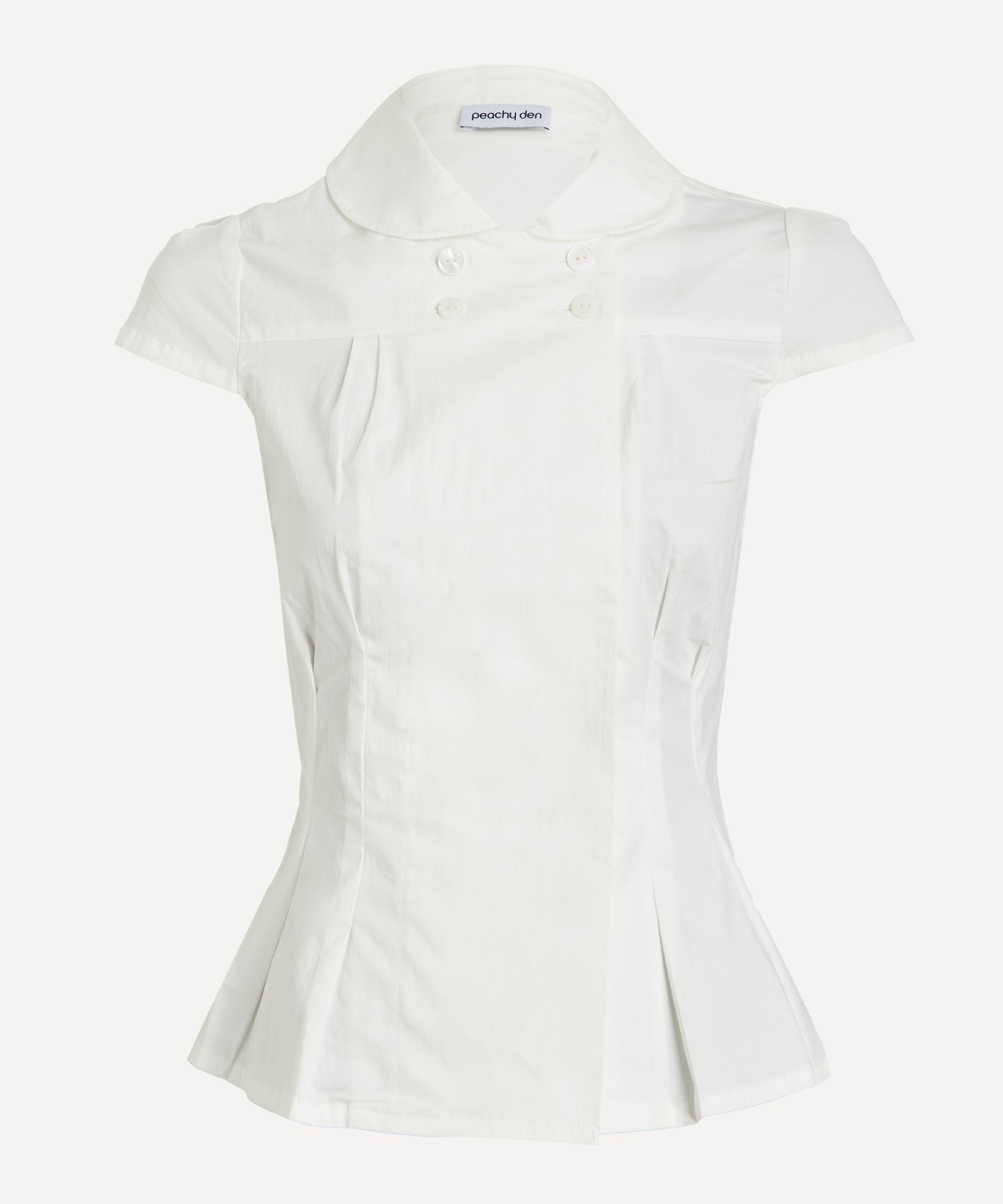 Peachy Den - Missy Cotton Cap-Sleeve Blouse