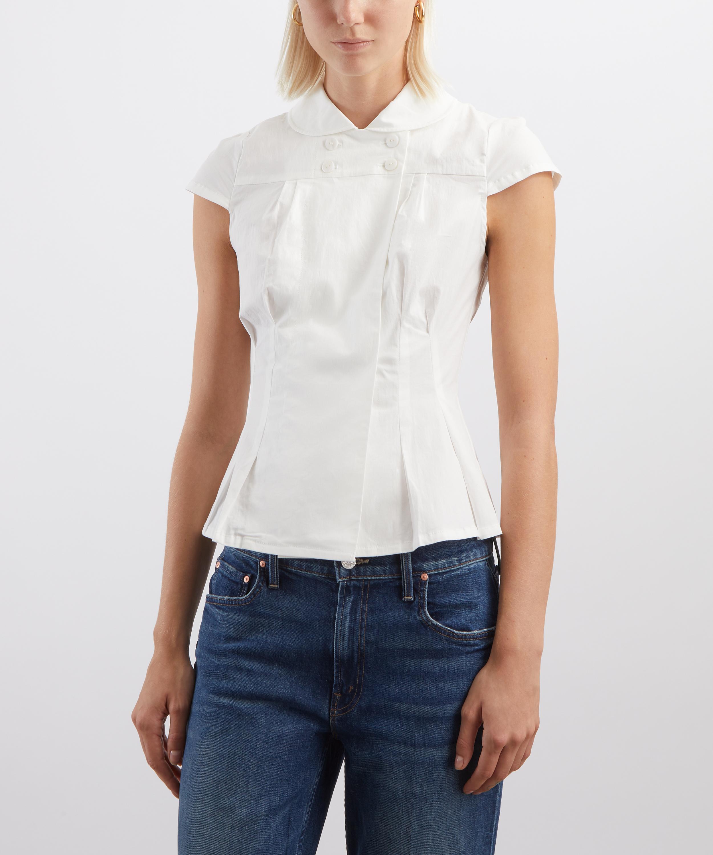Peachy Den - Missy Cotton Cap-Sleeve Blouse image number 2