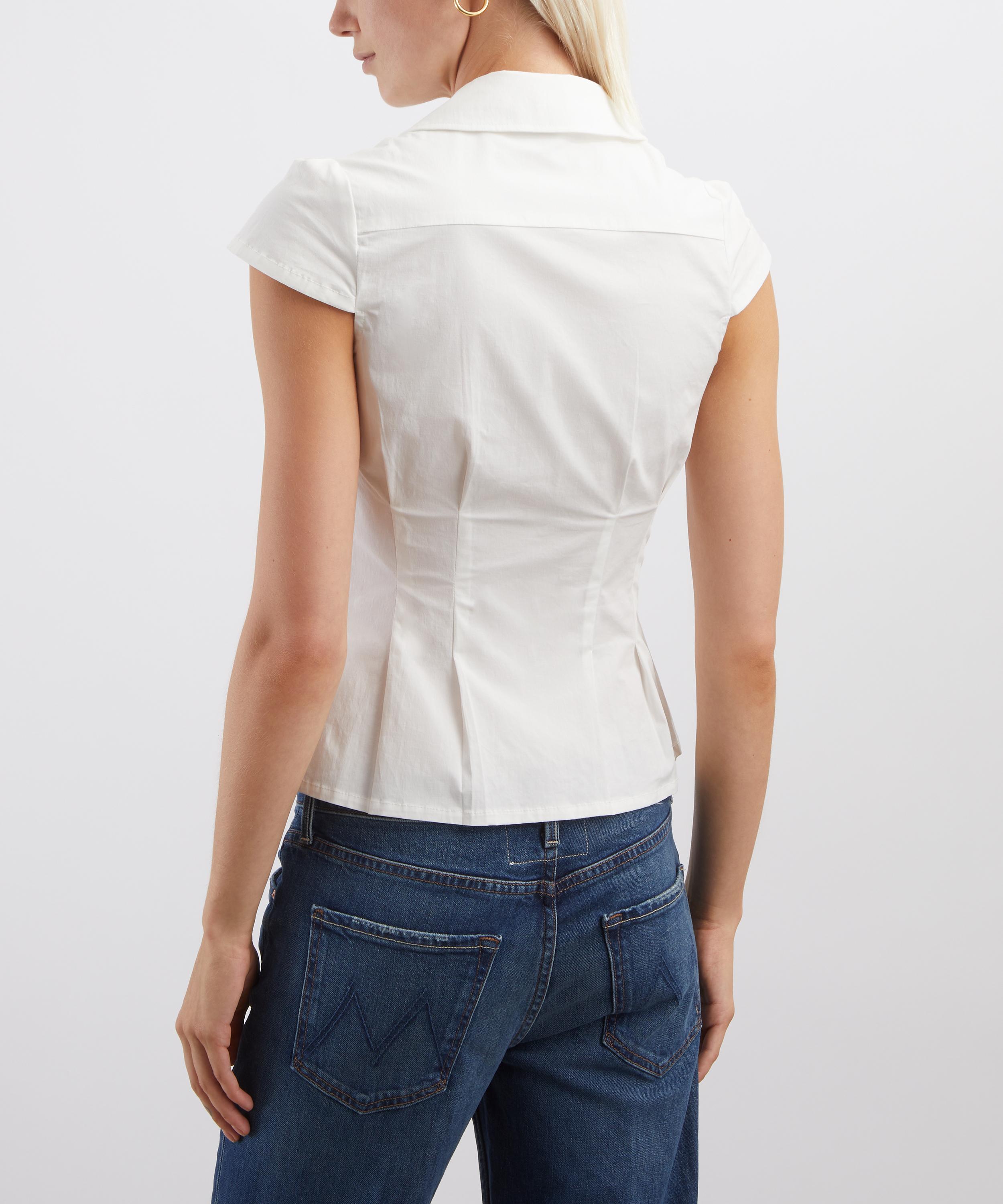 Peachy Den - Missy Cotton Cap-Sleeve Blouse image number 3