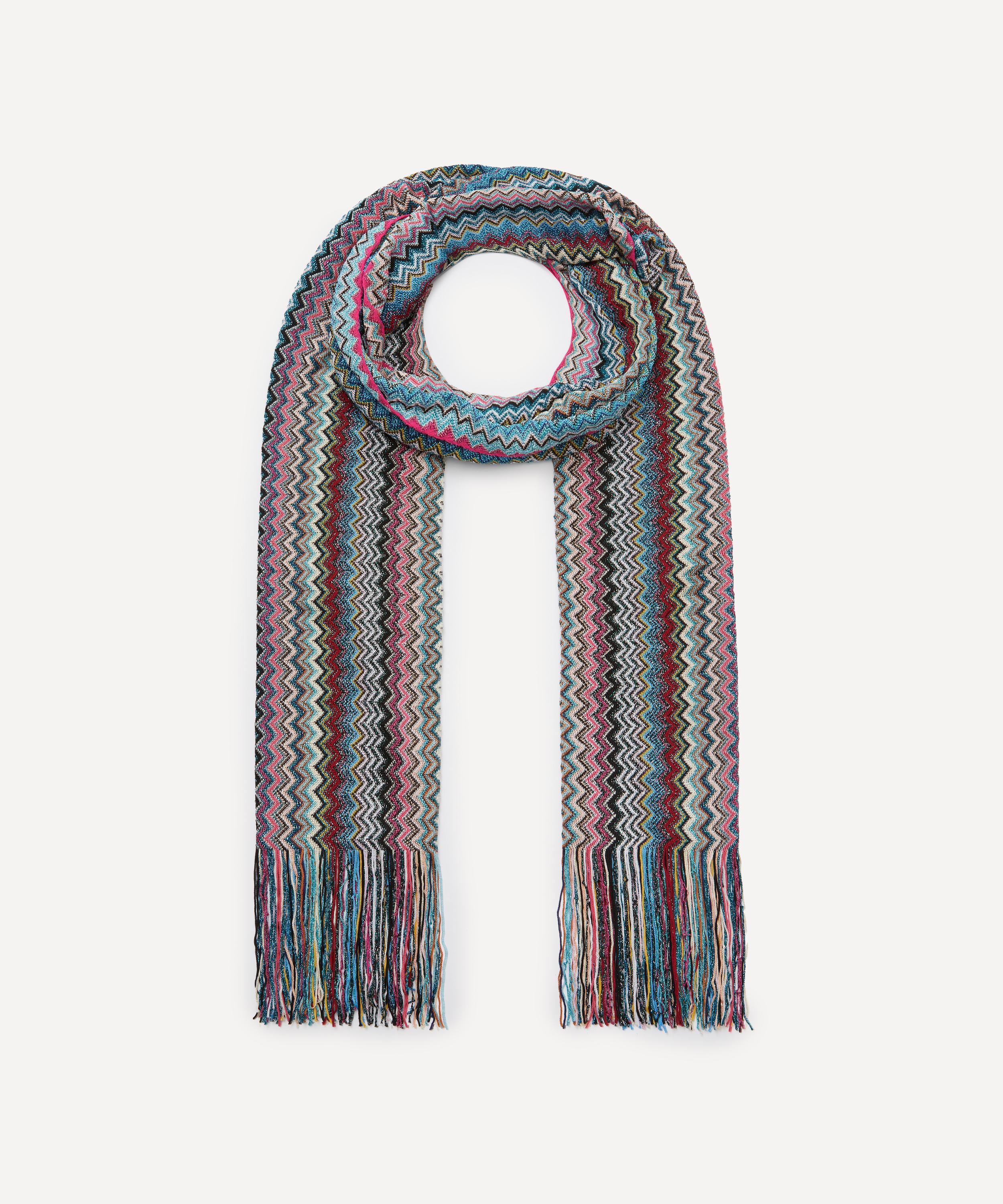 Missoni - Fringed Zig-Zag Purple Scarf image number 0