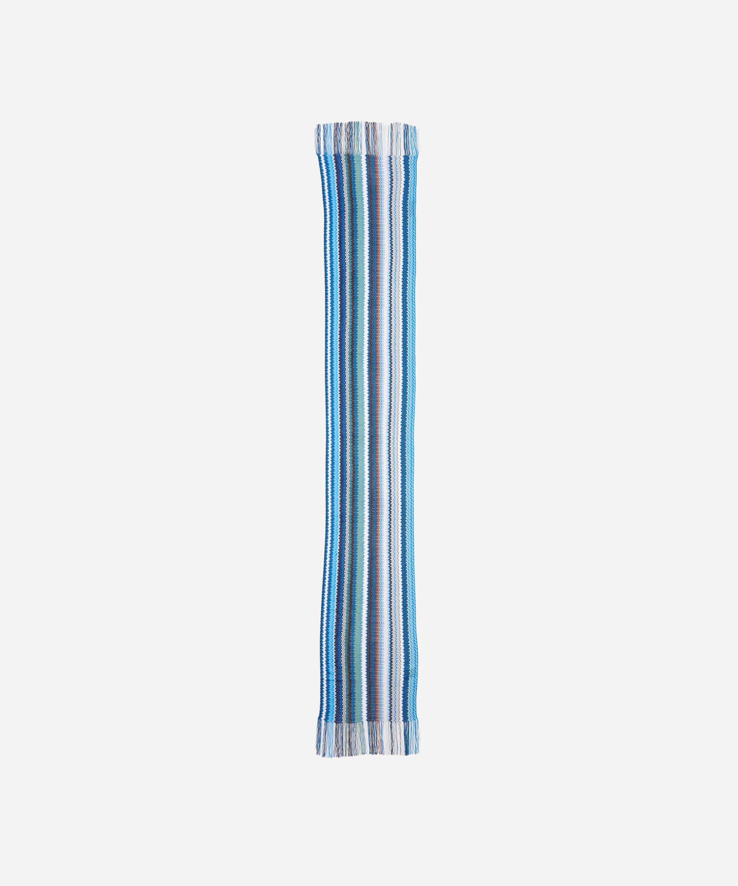 Missoni - Fringed Zig-Zag Blue Scarf image number 1