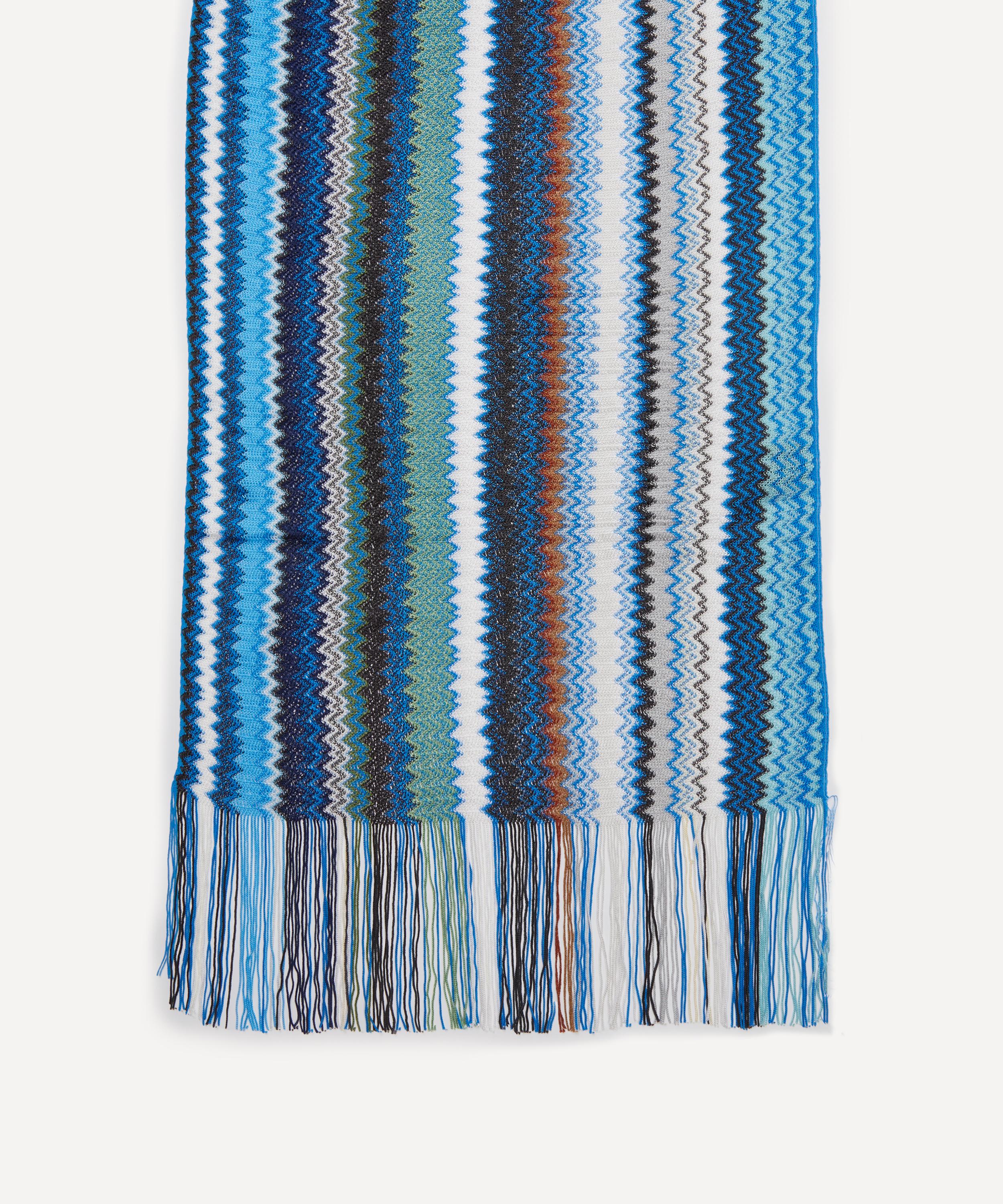 Missoni - Fringed Zig-Zag Blue Scarf image number 2
