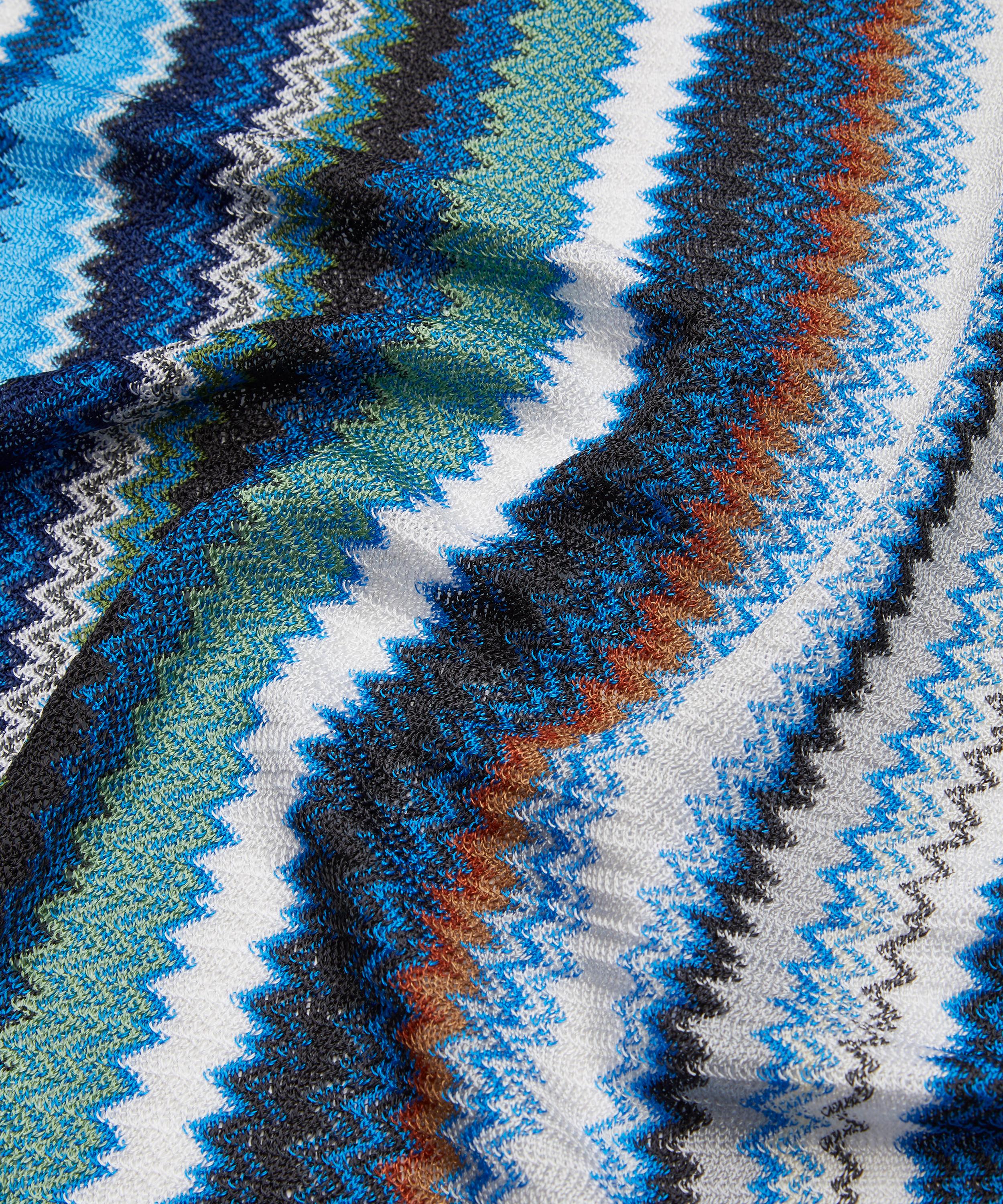Missoni - Fringed Zig-Zag Blue Scarf image number 3
