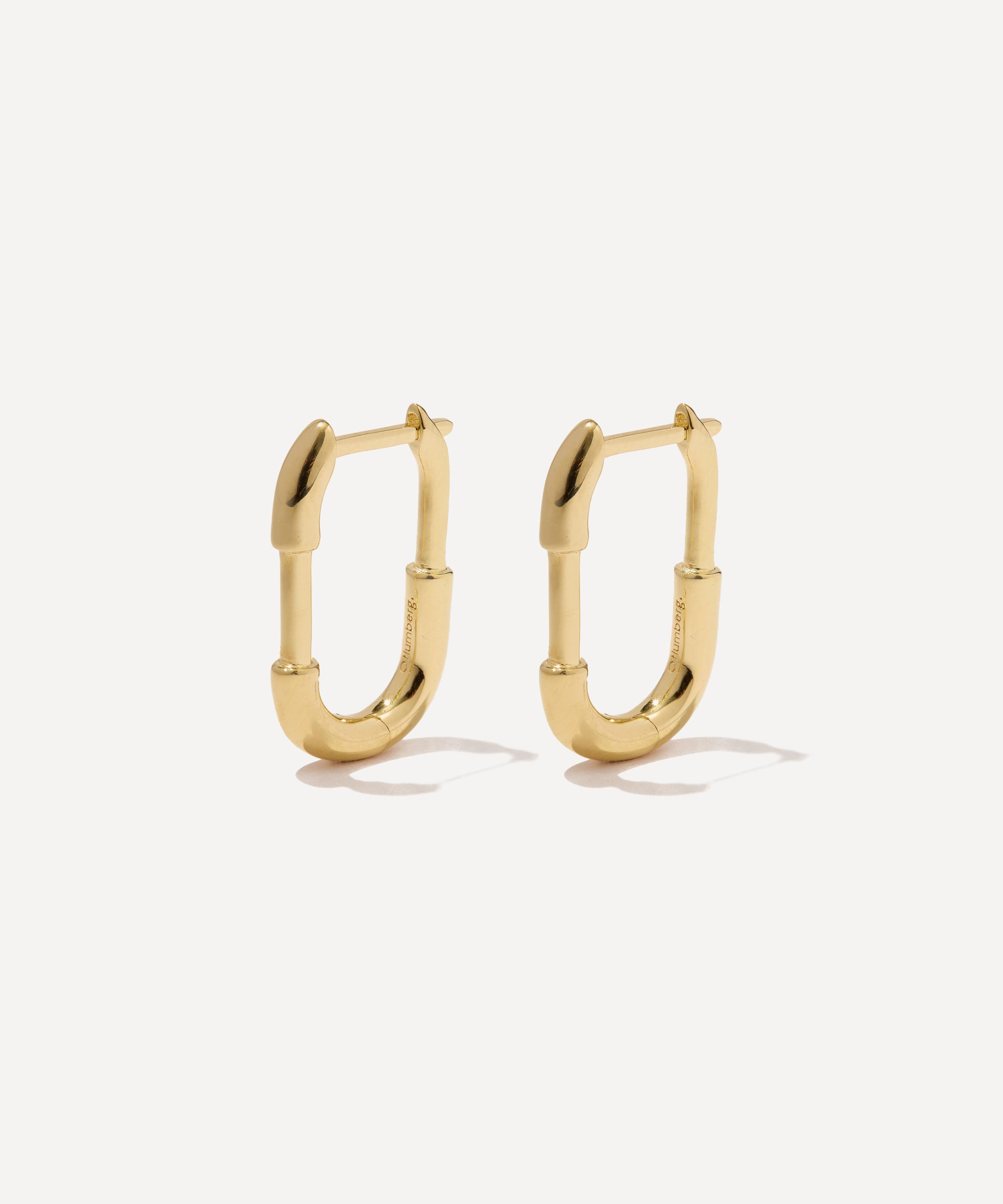 Otiumberg - 14ct Gold-Plated Vermeil Silver Staple Hoop Earrings