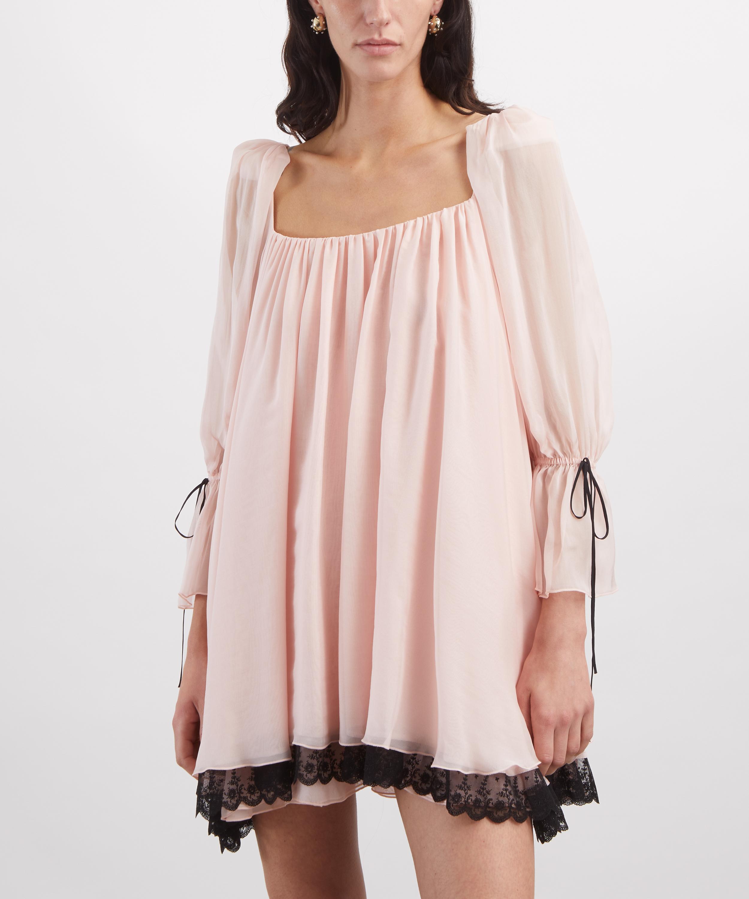 THE IRISH TWIN - Salli Misty Rose Silk Chiffon Mini Dress image number 2