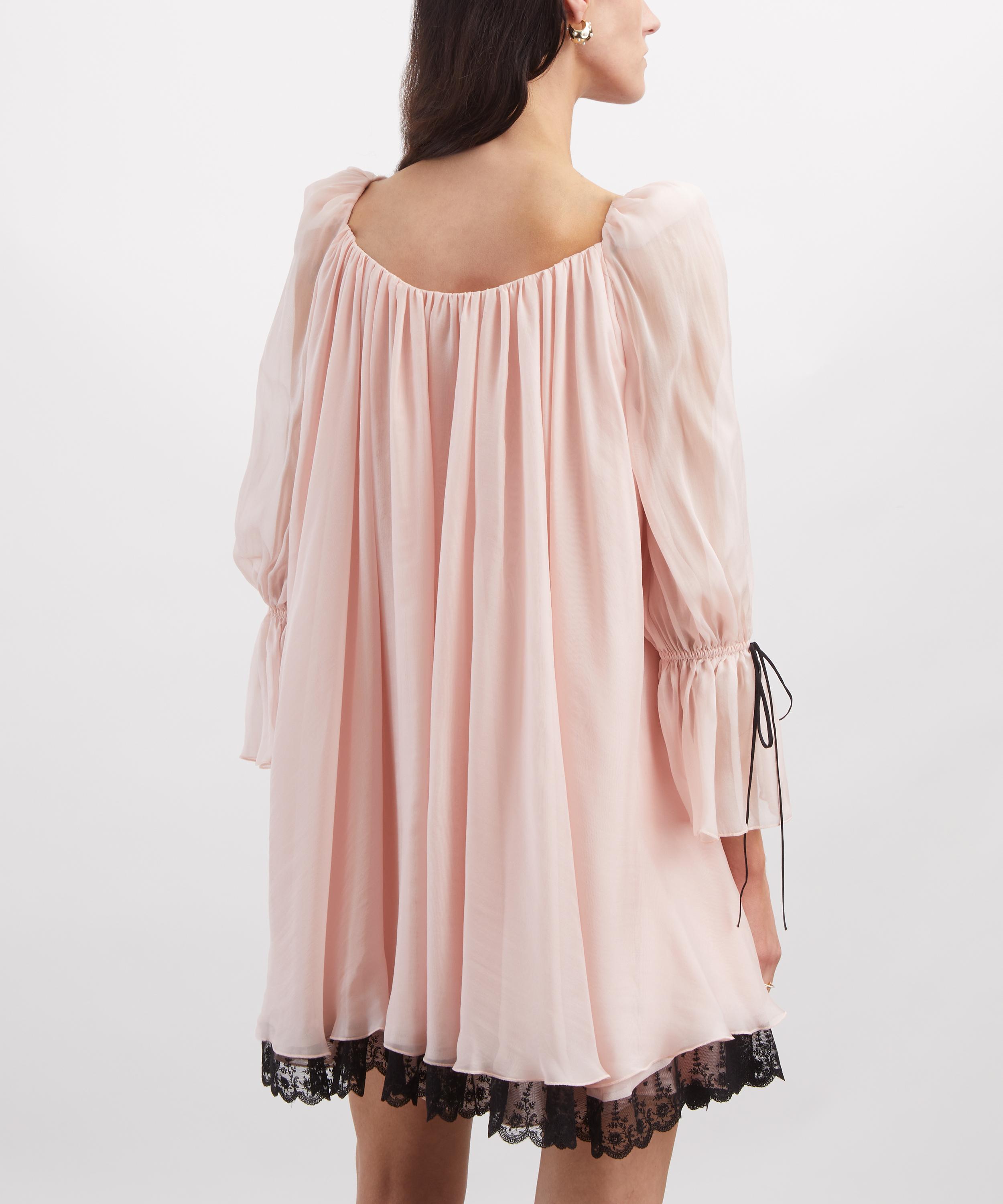 THE IRISH TWIN - Salli Misty Rose Silk Chiffon Mini Dress image number 3