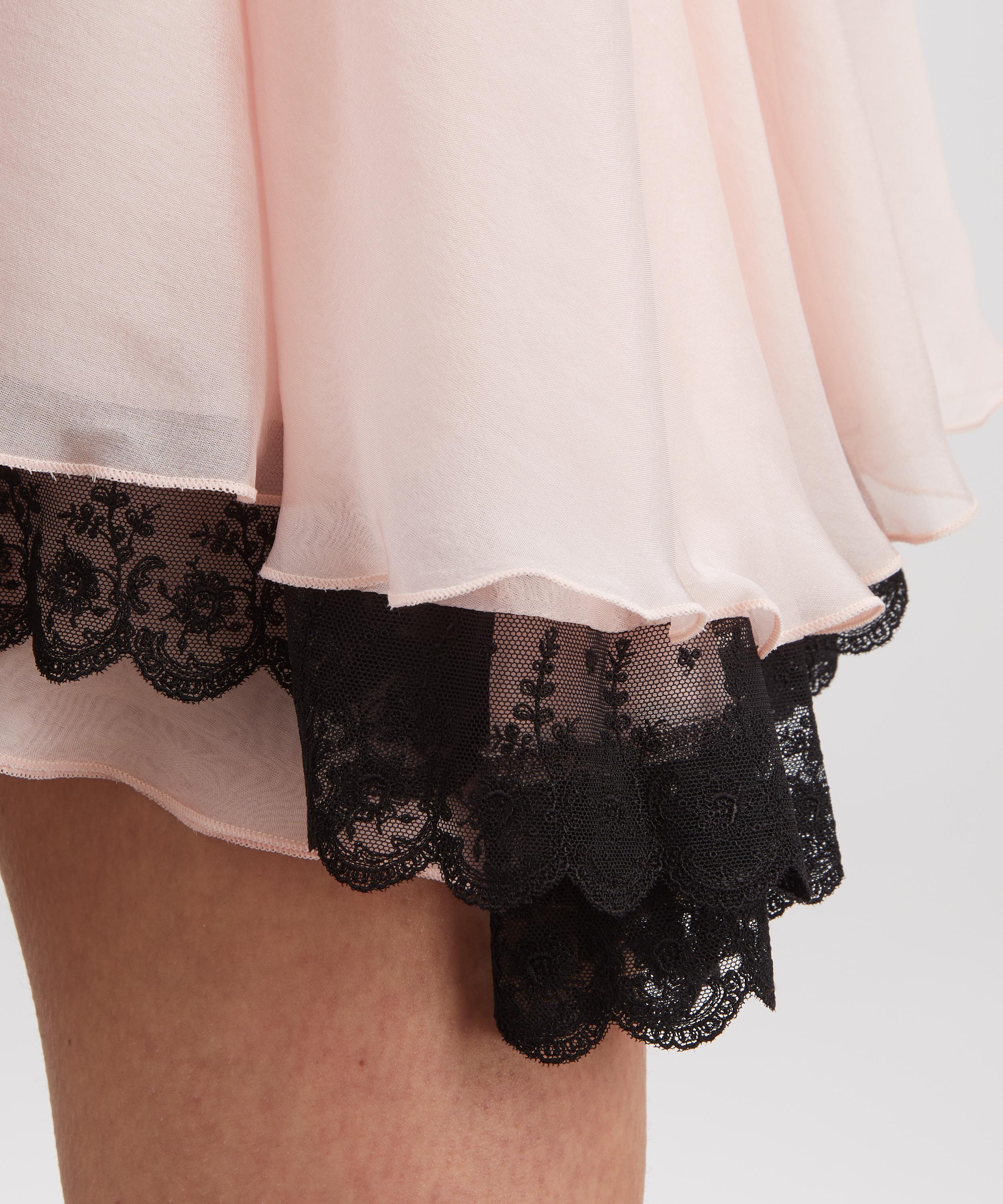 THE IRISH TWIN - Salli Misty Rose Silk Chiffon Mini Dress image number 4