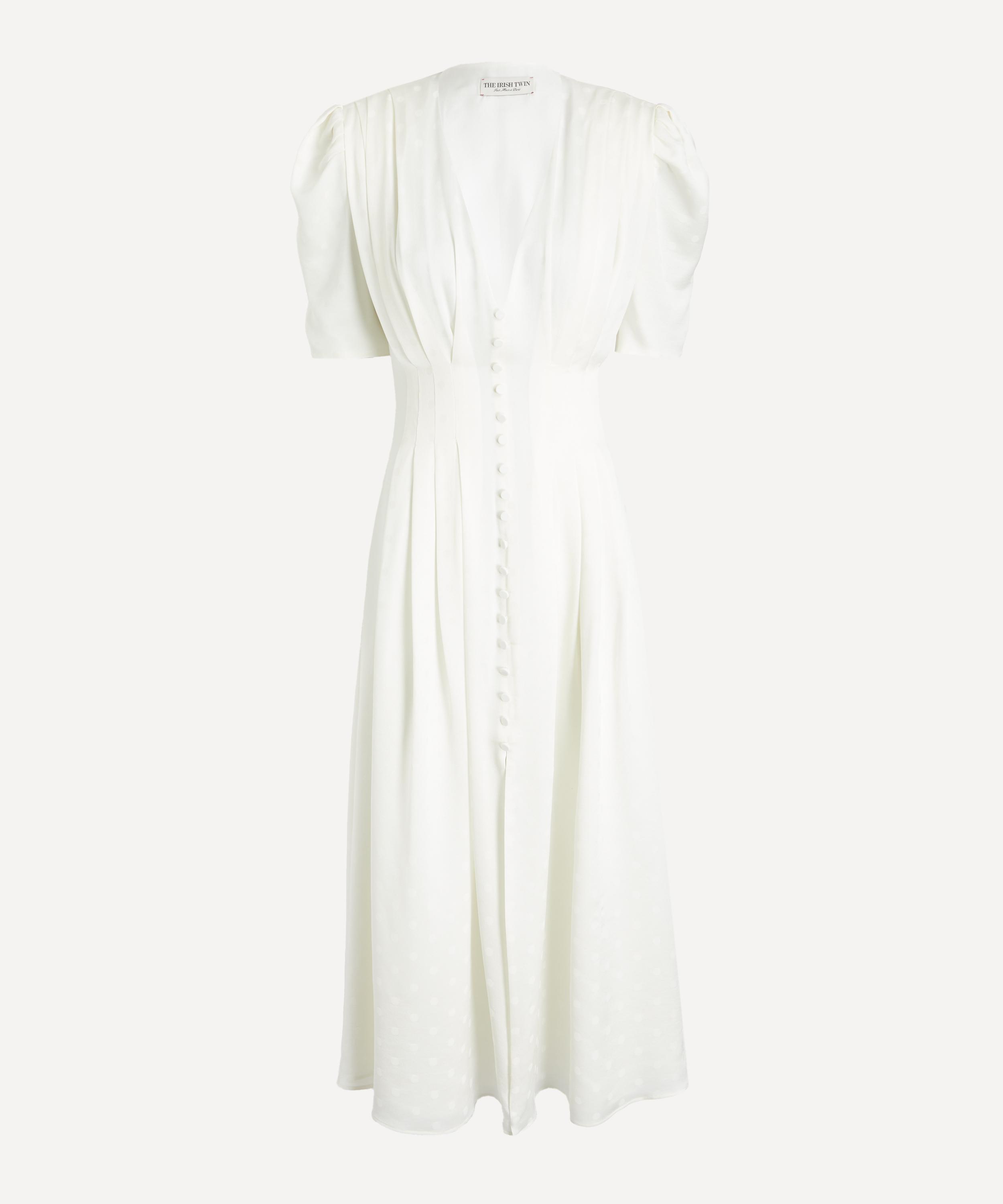 THE IRISH TWIN - Betti Off-White Jacquard Long Dress