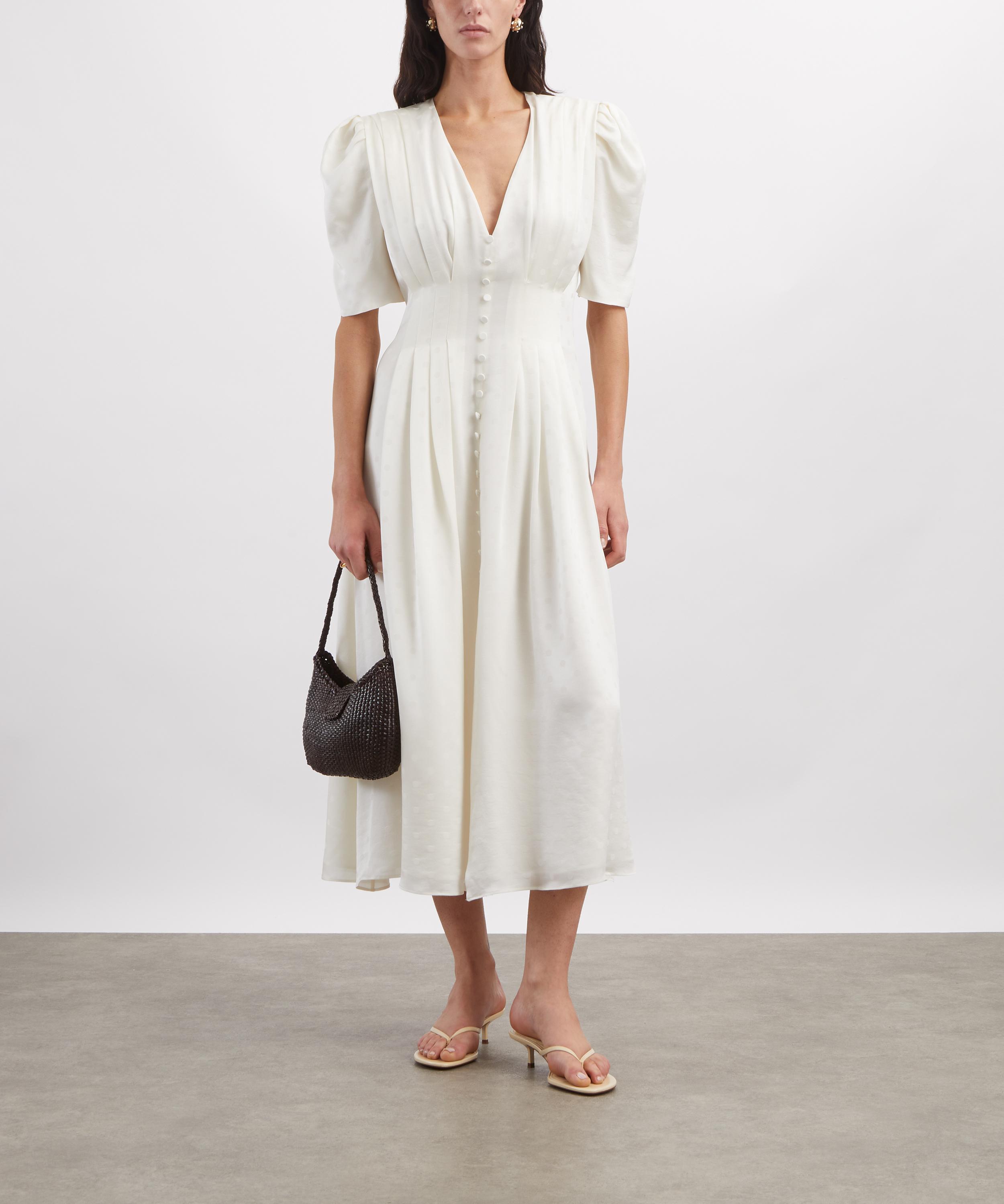 THE IRISH TWIN - Betti Off-White Jacquard Long Dress image number 1