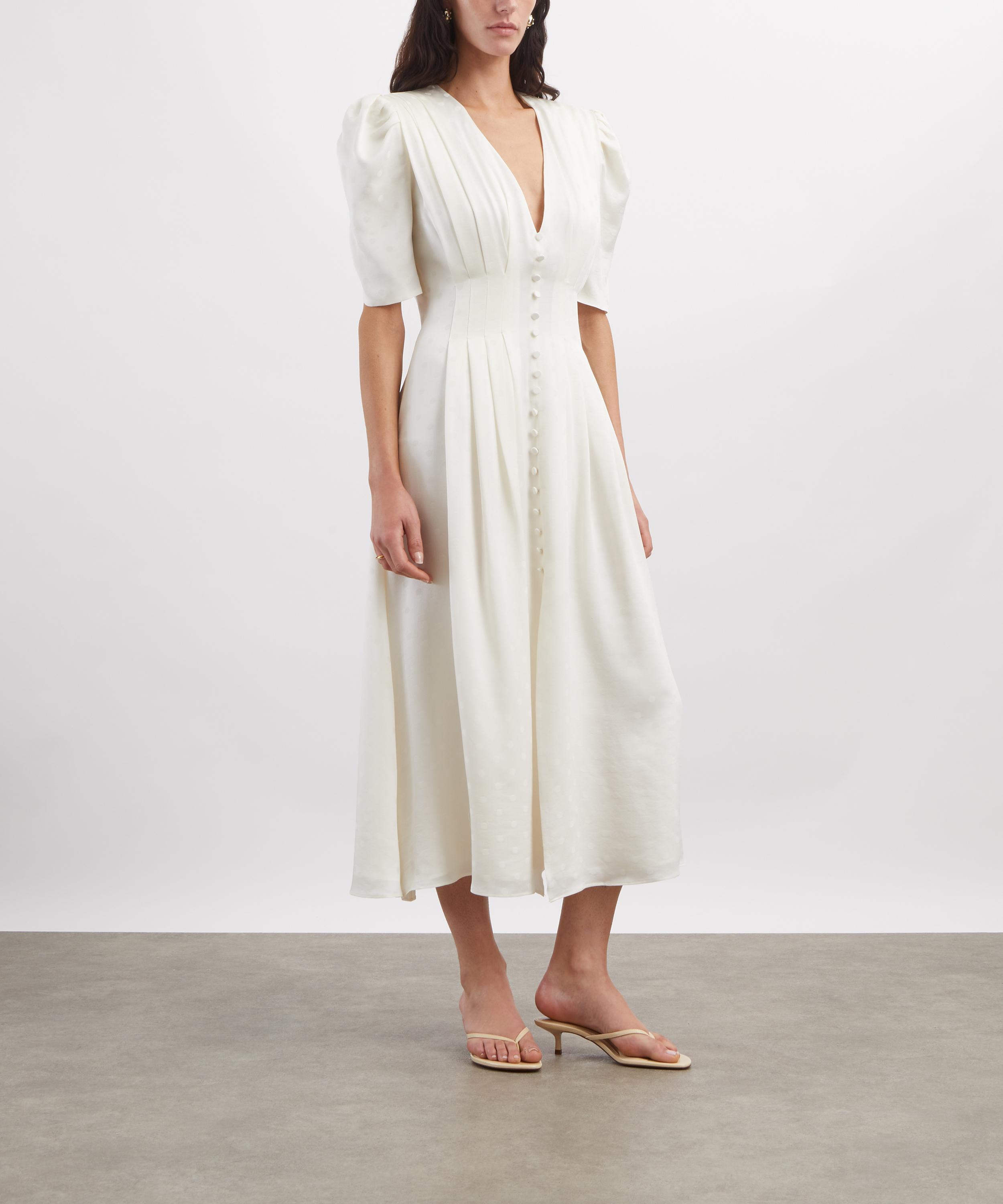 THE IRISH TWIN - Betti Off-White Jacquard Long Dress image number 2