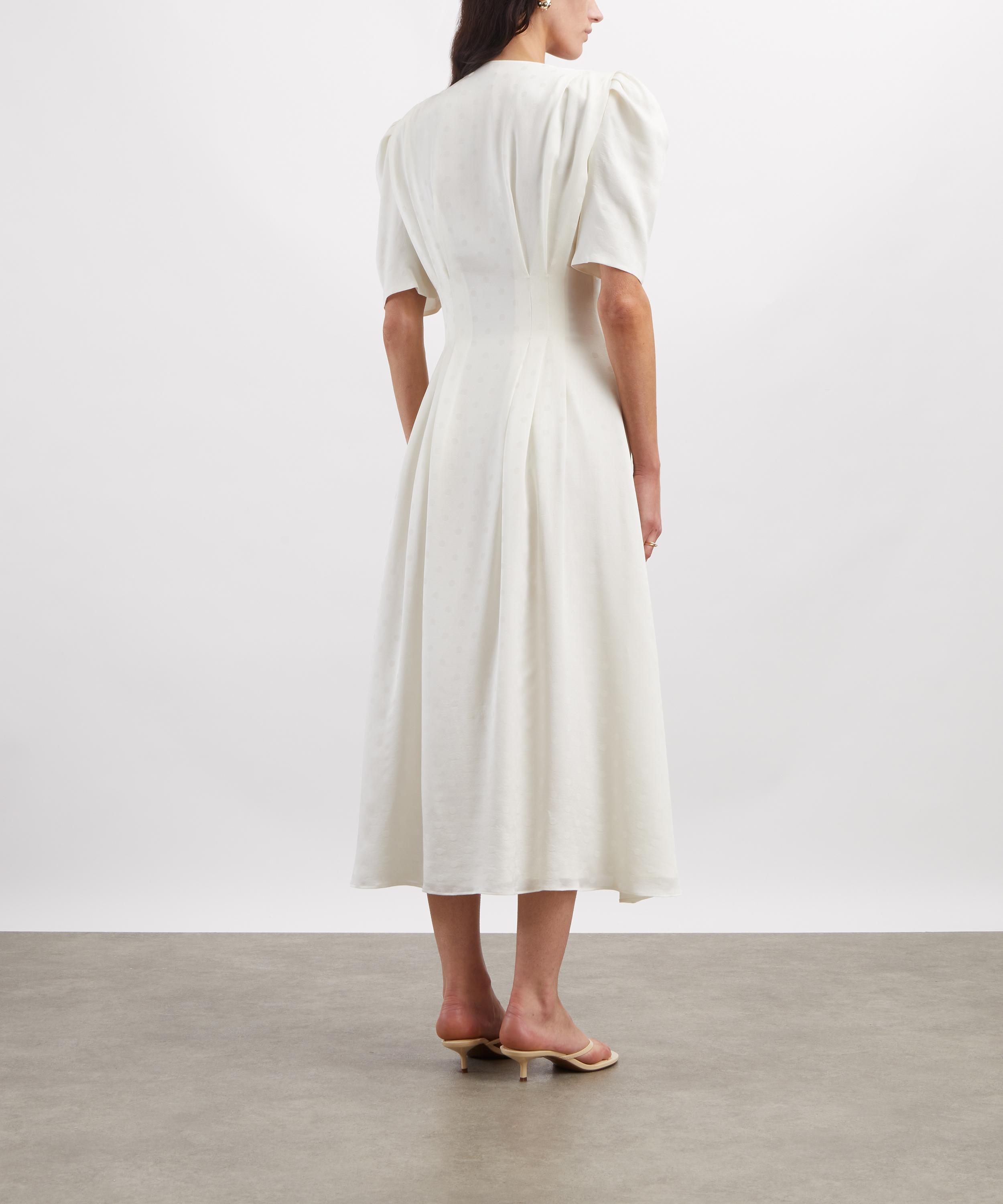 THE IRISH TWIN - Betti Off-White Jacquard Long Dress image number 3