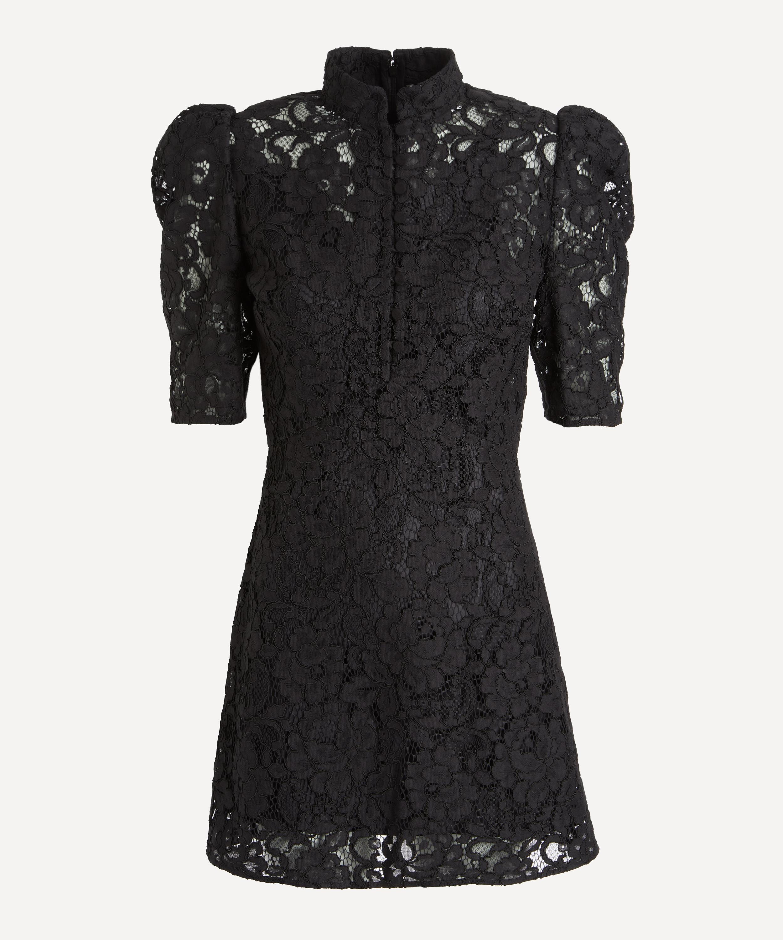 THE IRISH TWIN - Christi Deep Black Guipure Lace Mini Dress