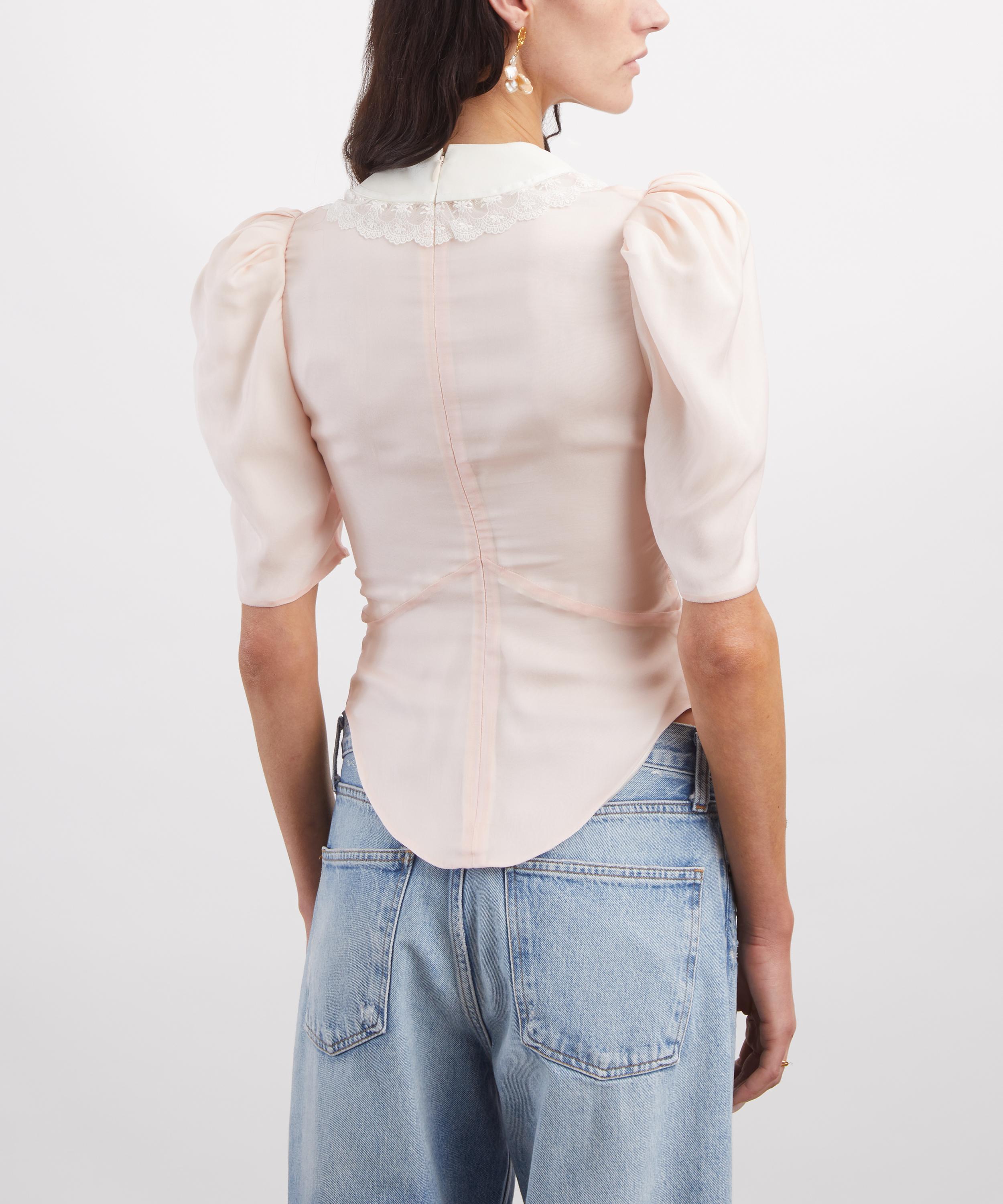 THE IRISH TWIN - Tildi Pink Chiffon Silk Top image number 3