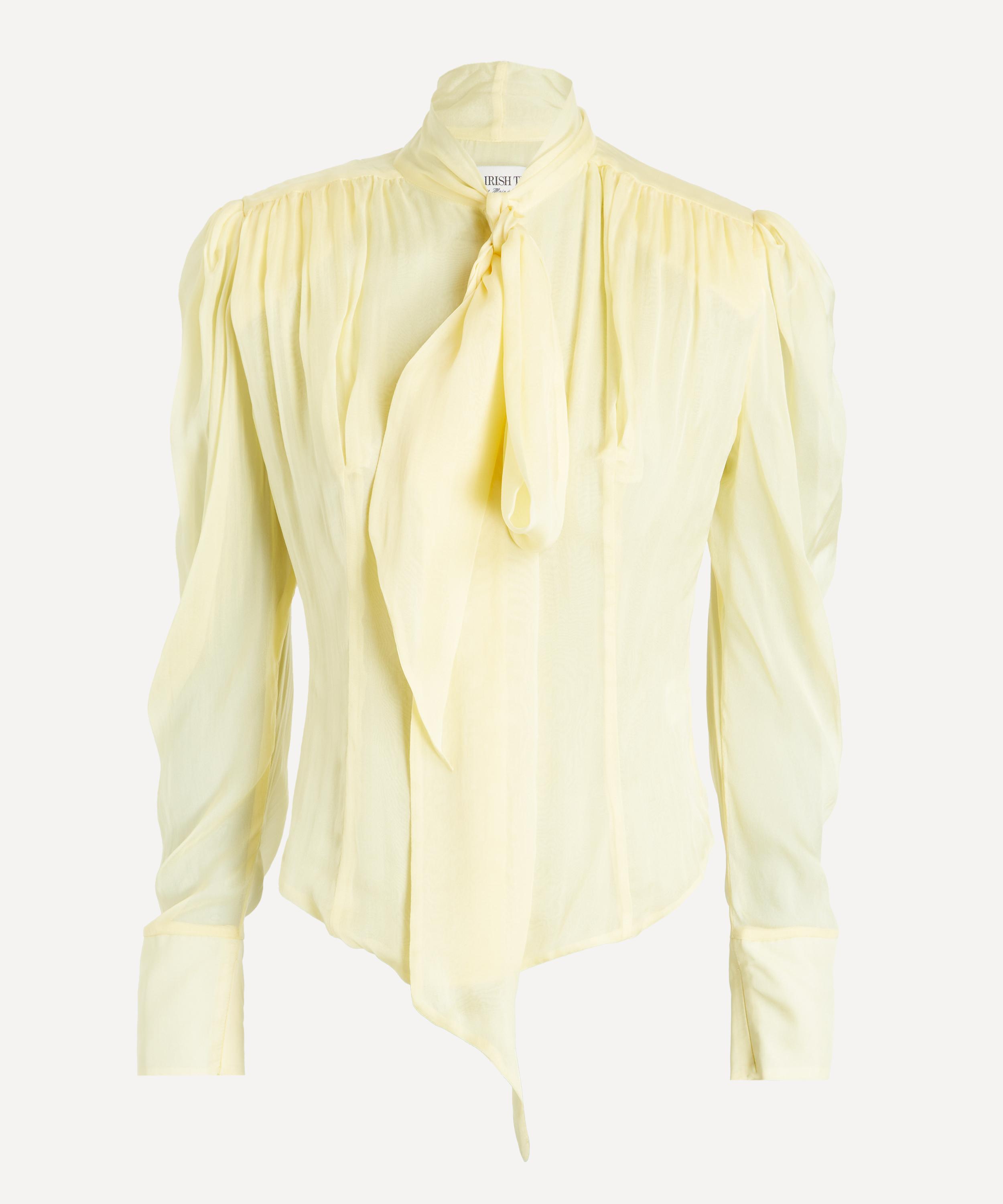 THE IRISH TWIN - Robi Naples Yellow Silk Chiffon Blouse