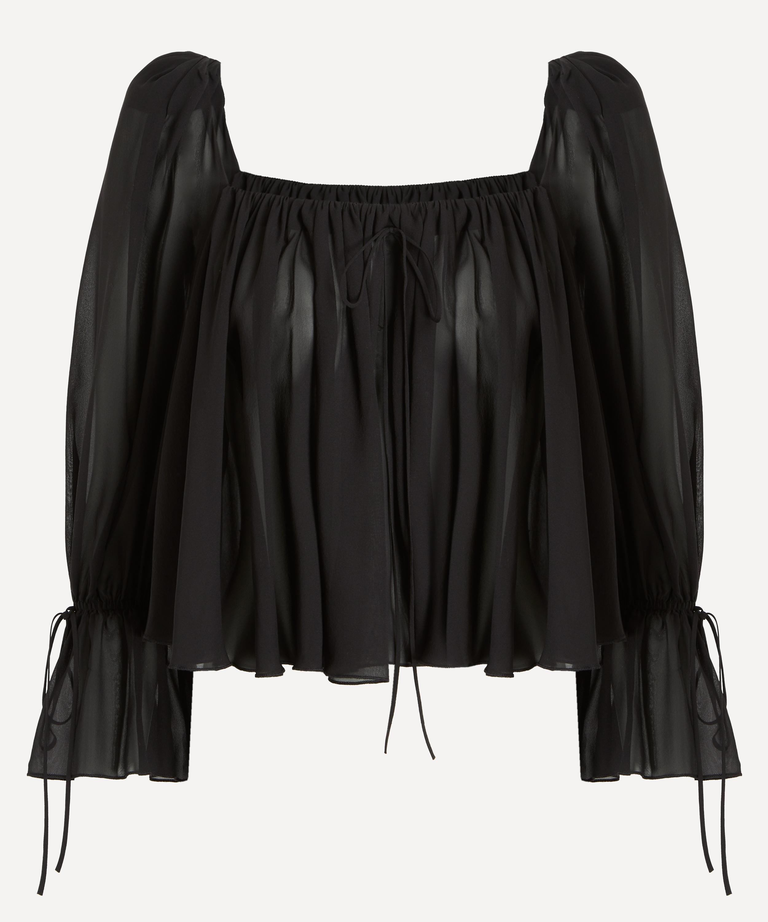 THE IRISH TWIN - Salli Black Smoke Silk Top