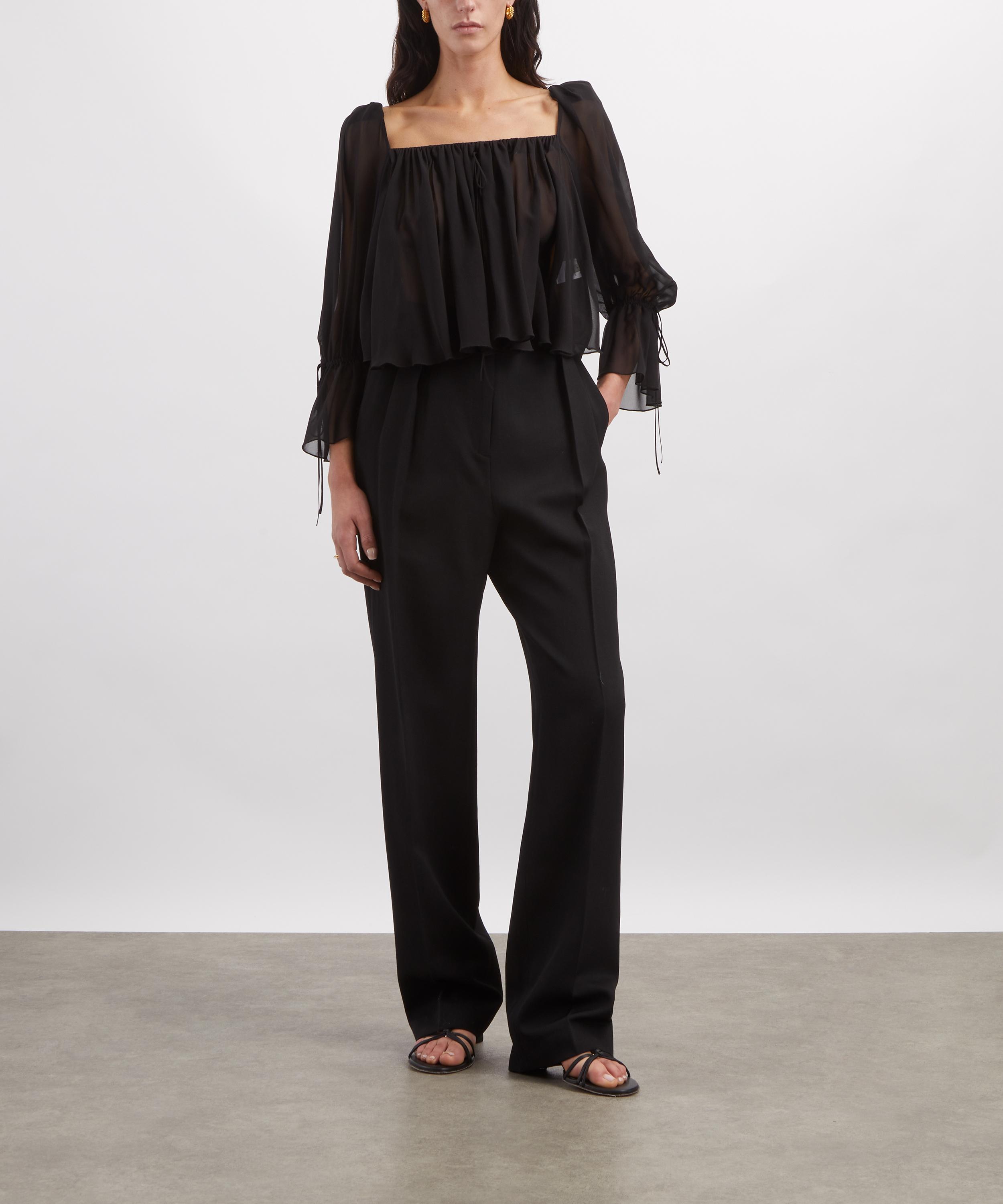 THE IRISH TWIN - Salli Black Smoke Silk Top image number 1
