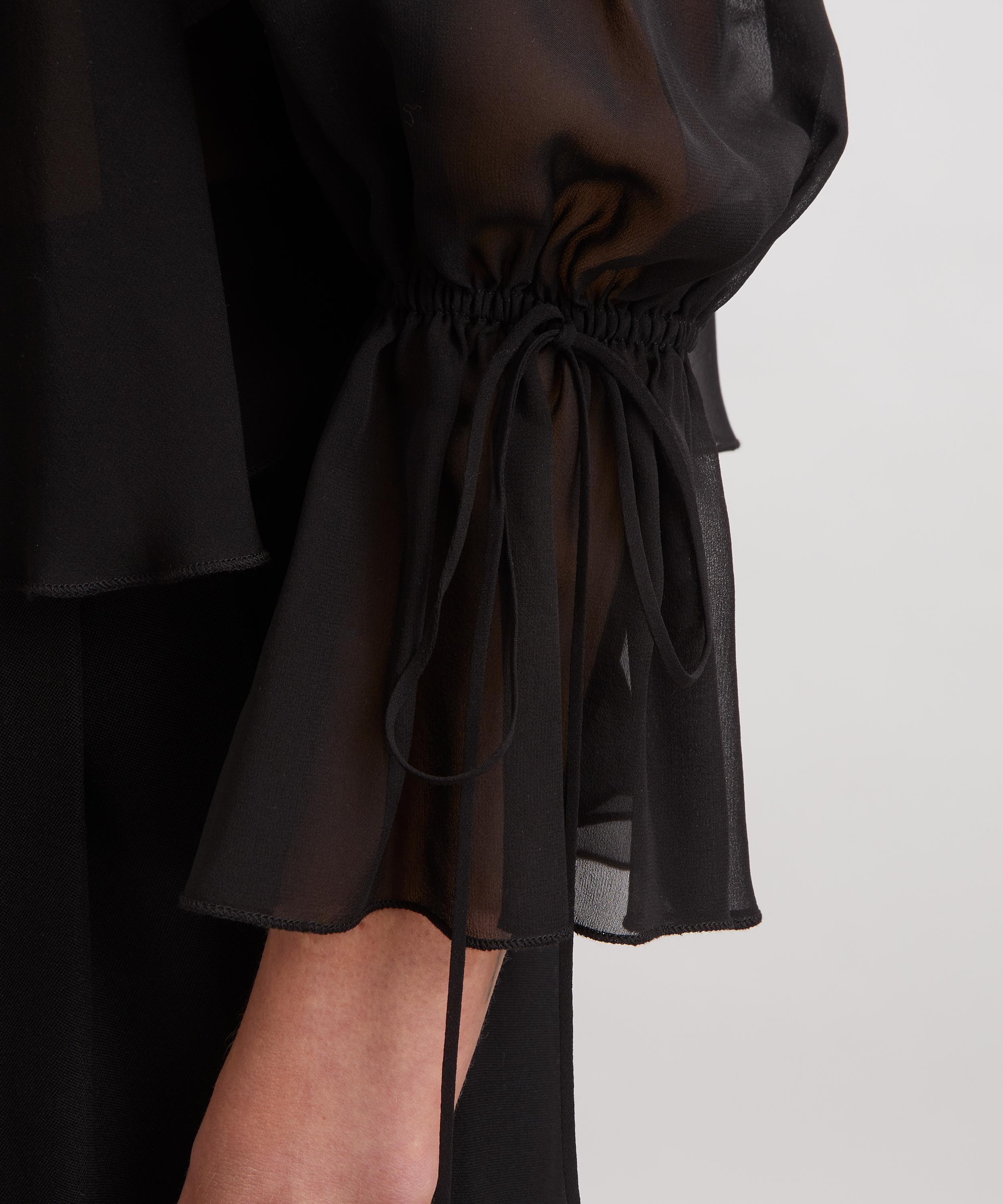 THE IRISH TWIN - Salli Black Smoke Silk Top image number 4