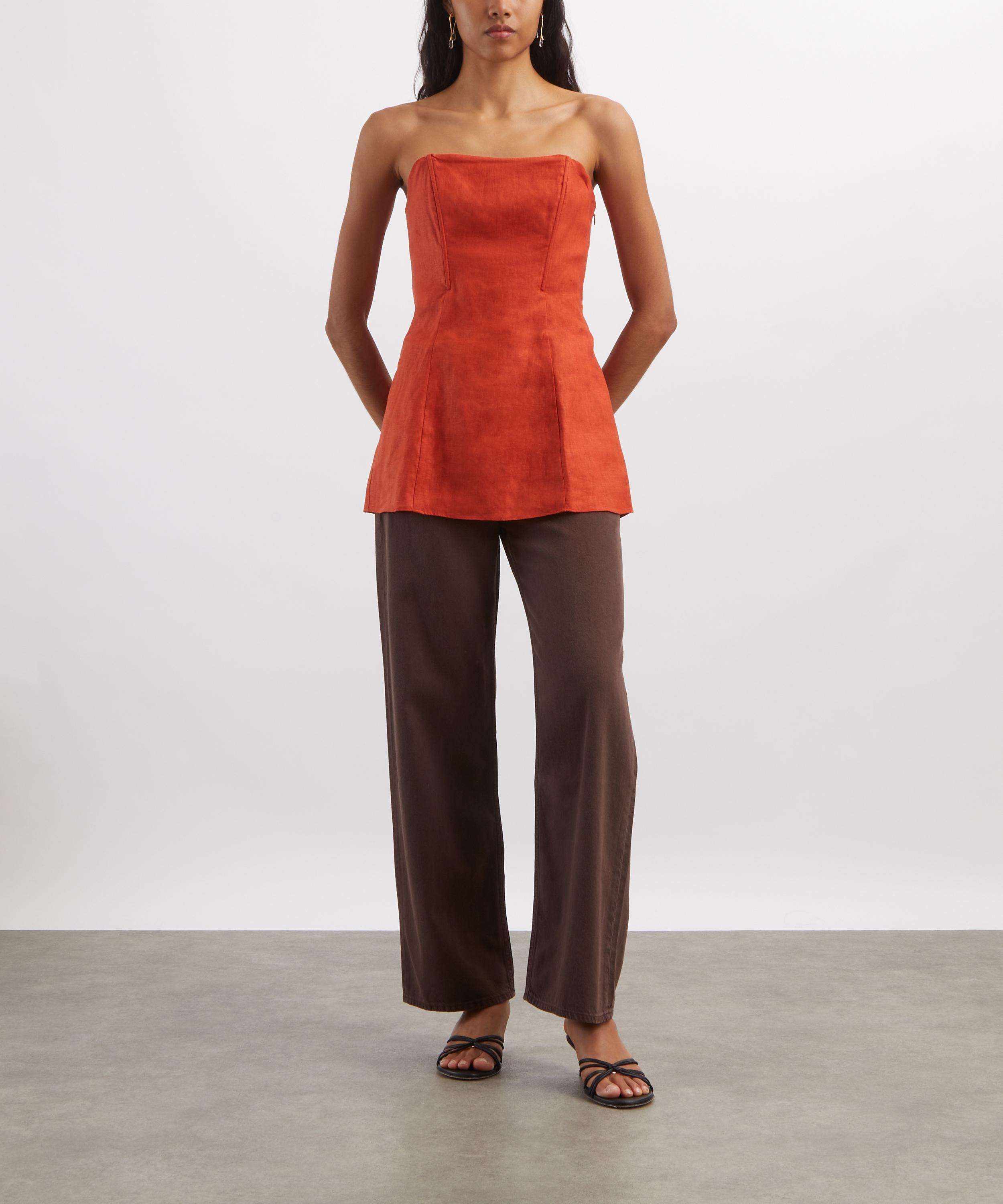 Reformation - Aurina Chili Mango Linen Top image number 1