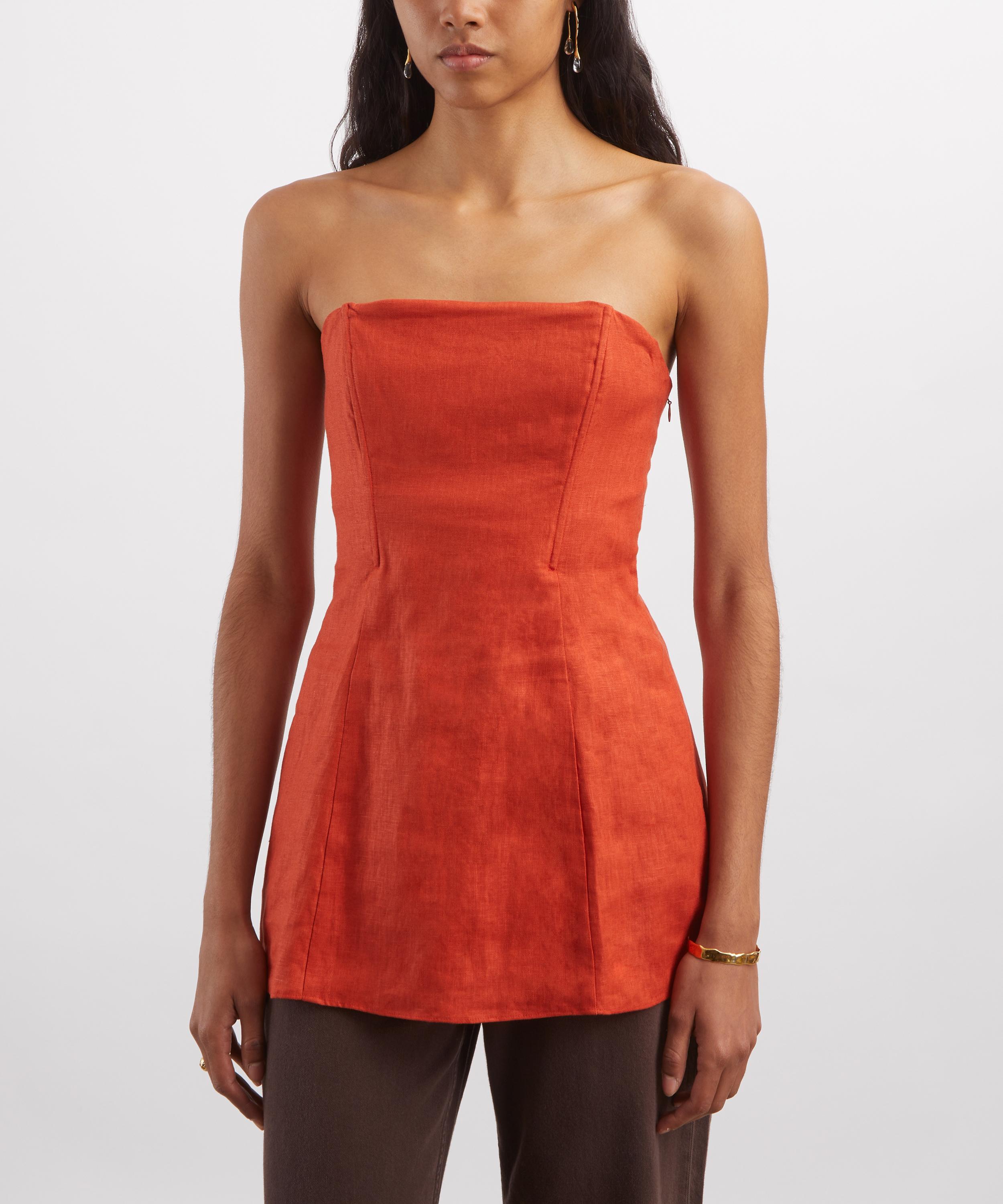 Reformation - Aurina Chili Mango Linen Top image number 2