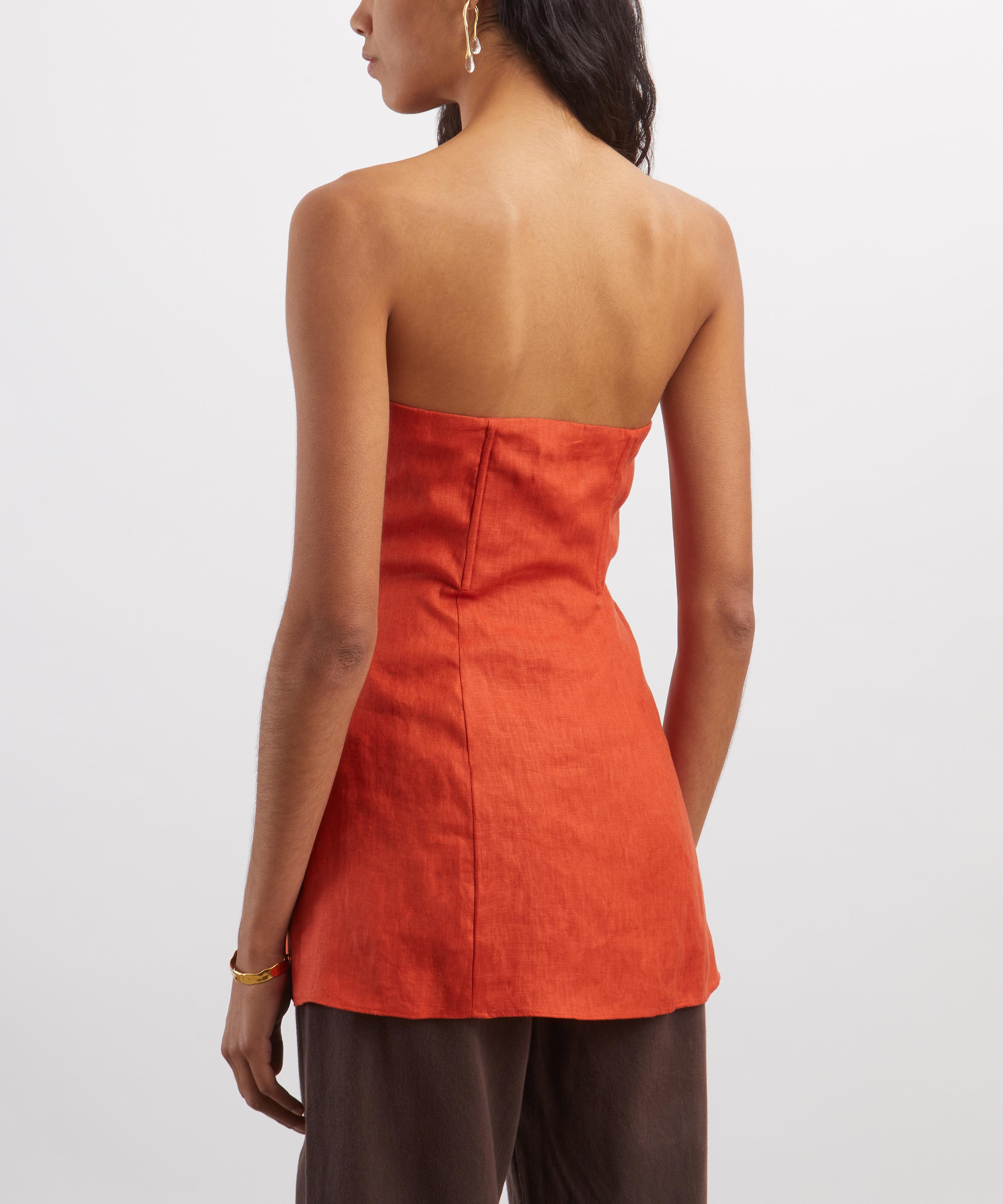 Reformation - Aurina Chili Mango Linen Top image number 3
